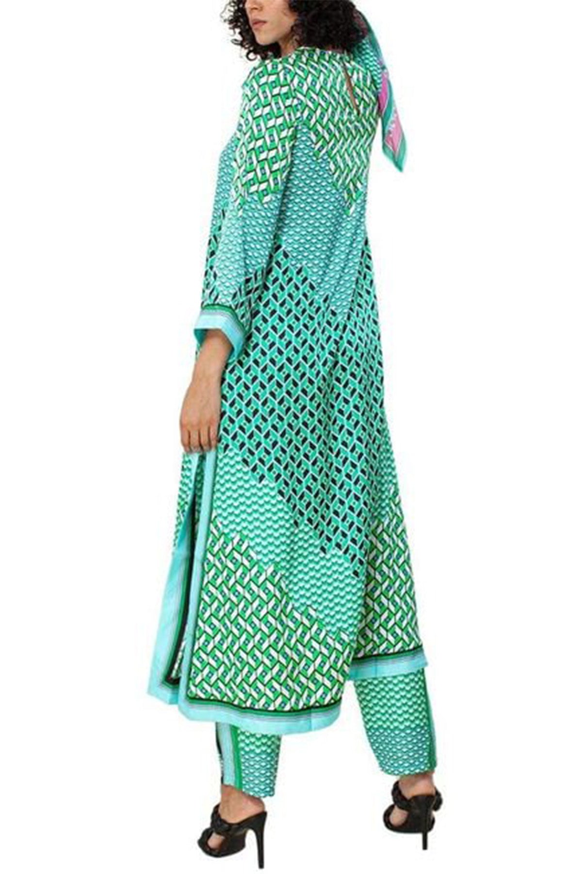 Hale Bob Desenli Maxi Elbise-Libas Trendy Fashion Store