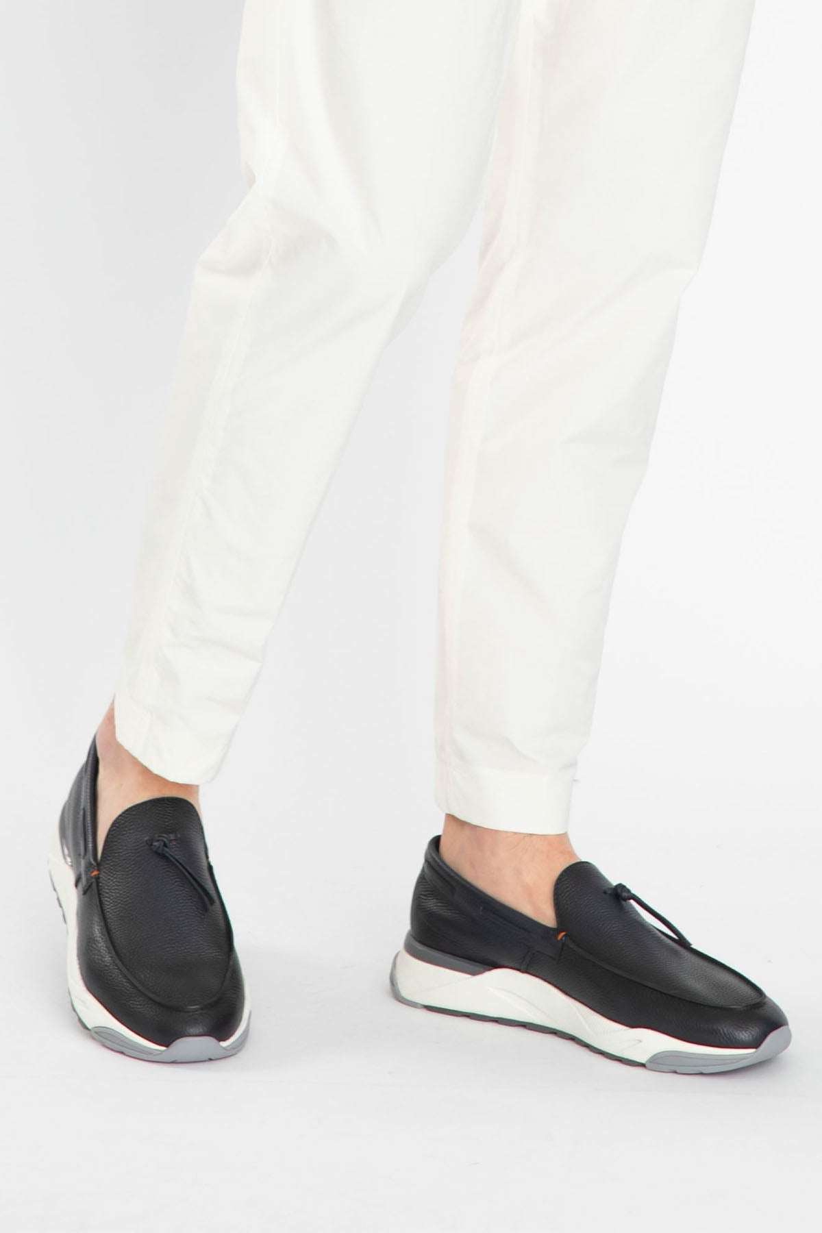 Santoni Spor Tabanlı Deri Loafer Ayakkabı