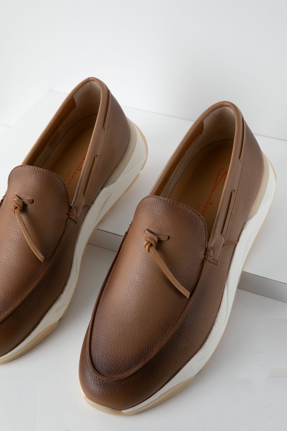 Santoni Spor Tabanlı Deri Loafer Ayakkabı