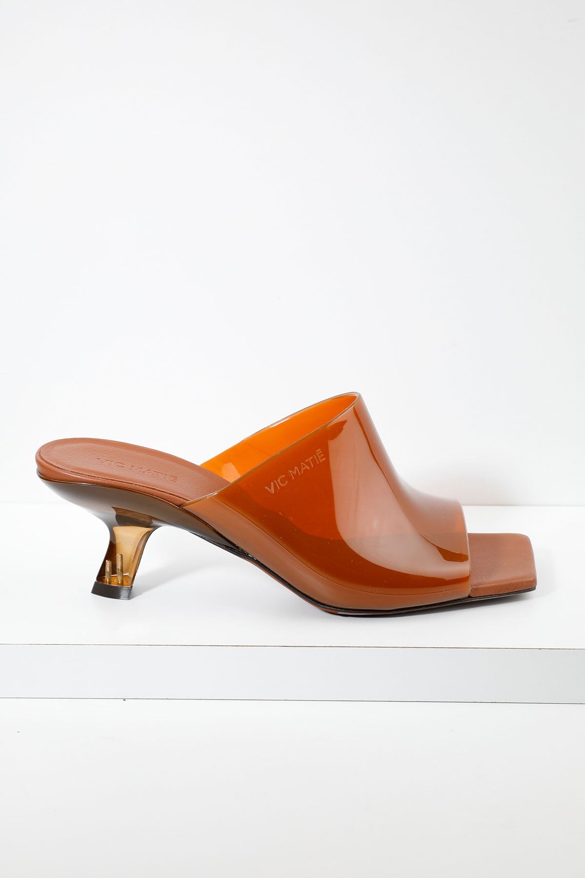 Vic Matie Küt Burun Şeffaf Topuklu Terlik