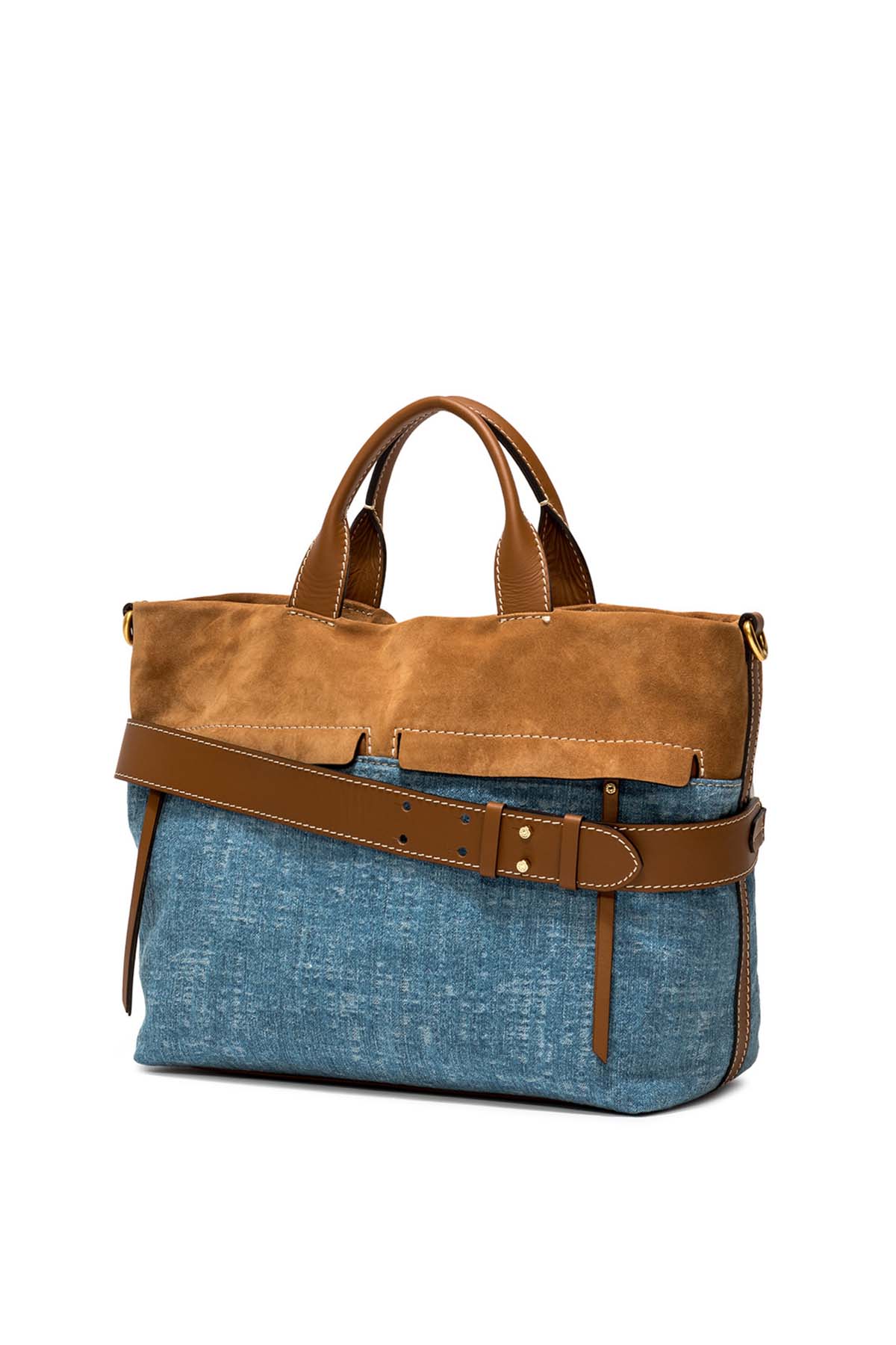 Gianni Chiarini Duna Süet Kombinasyonlu Denim Çanta-Libas Trendy Fashion Store