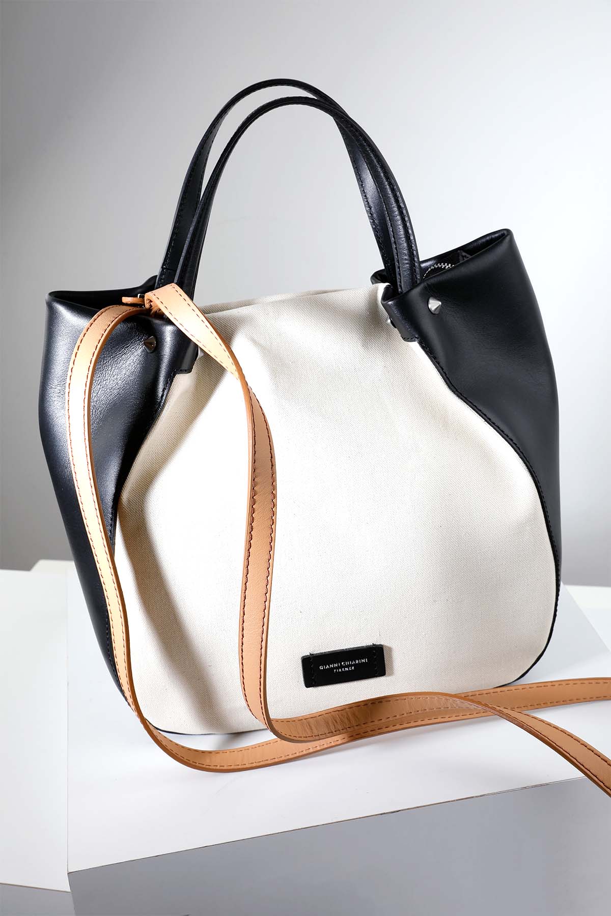 Gianni Chiarini Tulip Deri Ve Kanvas Çanta-Libas Trendy Fashion Store