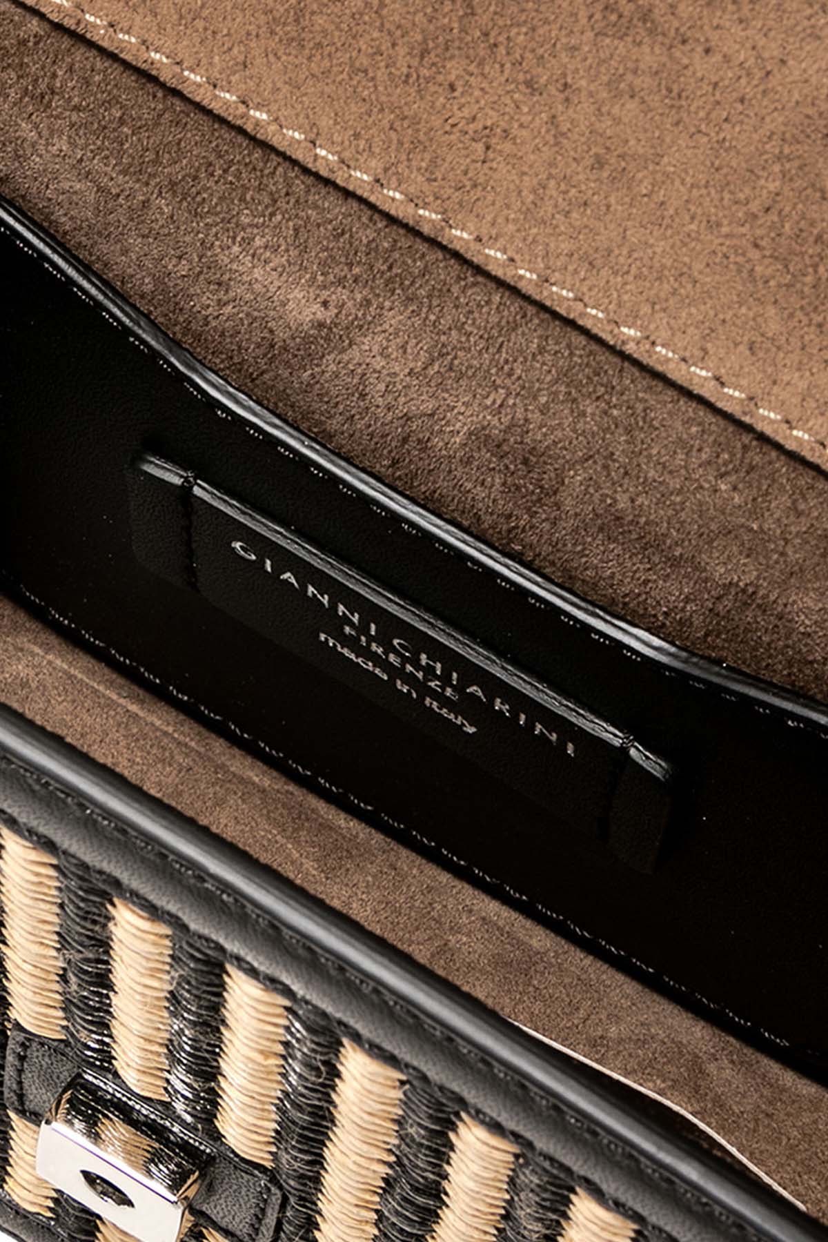 Gianni Chiarini Teresa Deri Kombinasyonlu Hasır Örgü Çanta-Libas Trendy Fashion Store