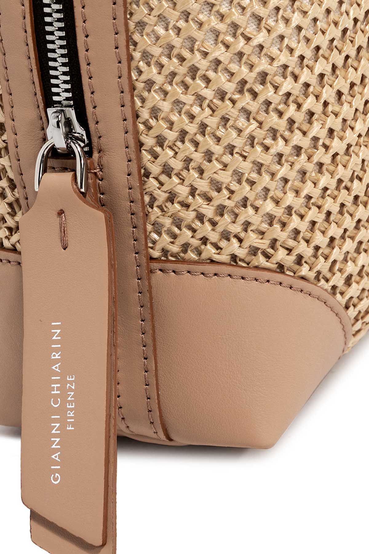 Gianni Chiarini Alifa Deri Kombinasyonlu Hasır Örgü Çanta-Libas Trendy Fashion Store