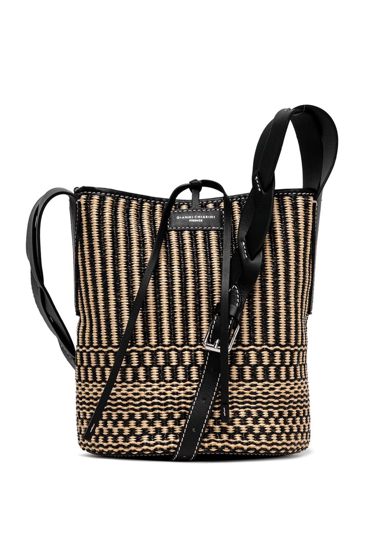 Gianni Chiarini Alba Deri Kombinasyonlu Hasır Örgü Çanta-Libas Trendy Fashion Store