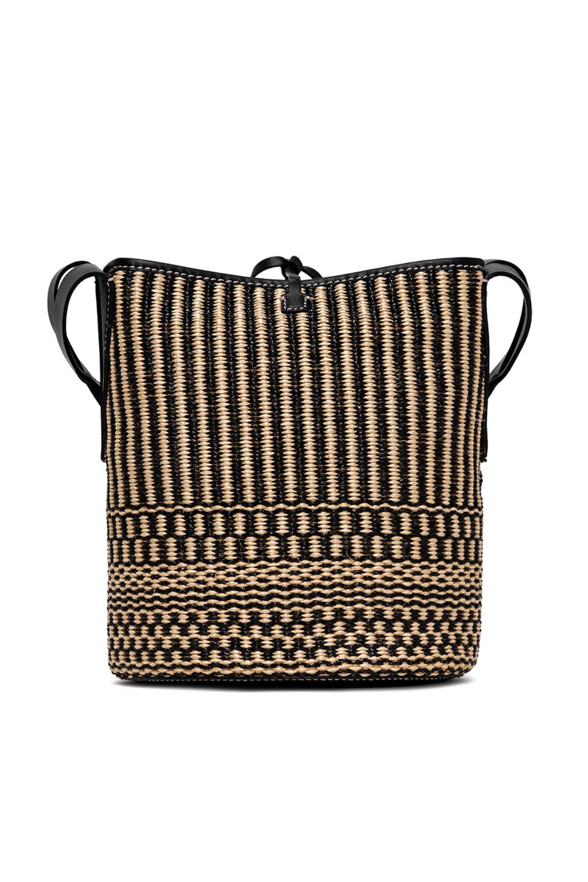 Gianni Chiarini Alba Deri Kombinasyonlu Hasır Örgü Çanta-Libas Trendy Fashion Store