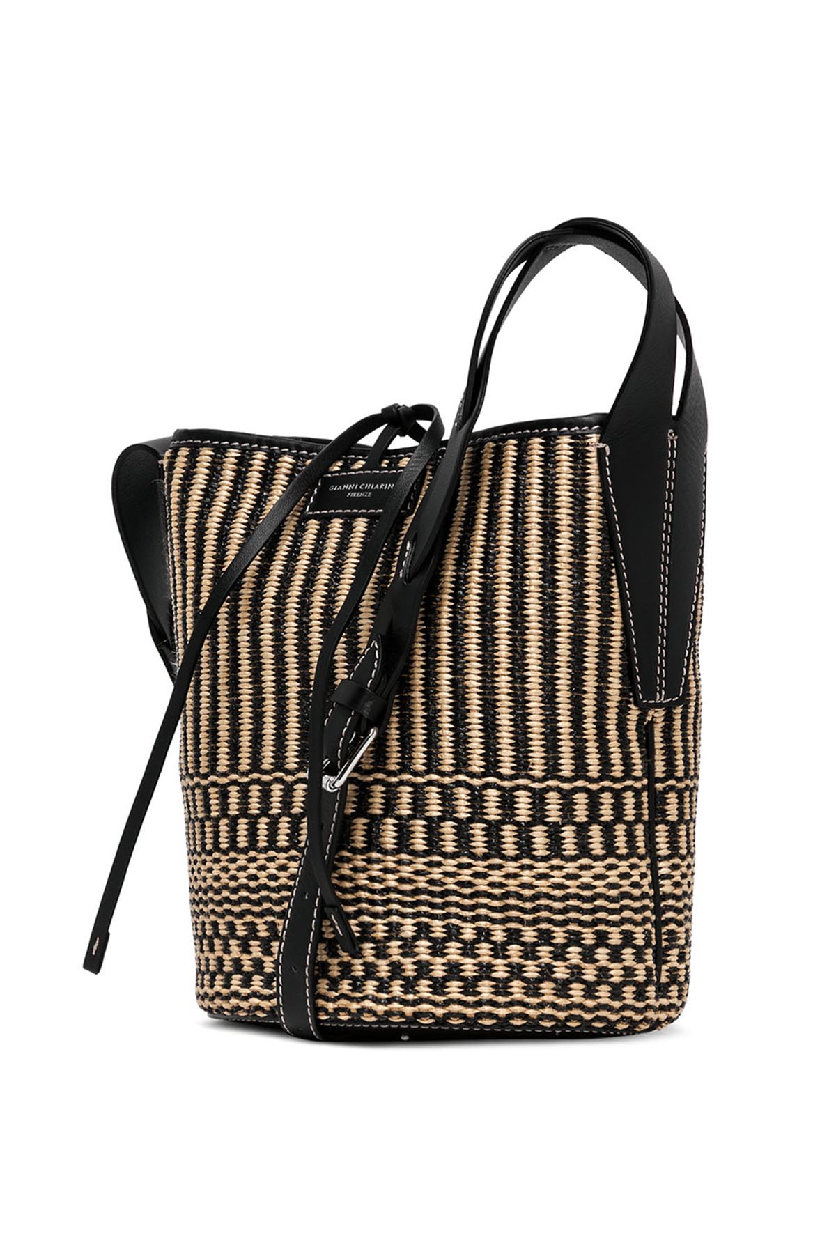 Gianni Chiarini Alba Deri Kombinasyonlu Hasır Örgü Çanta-Libas Trendy Fashion Store