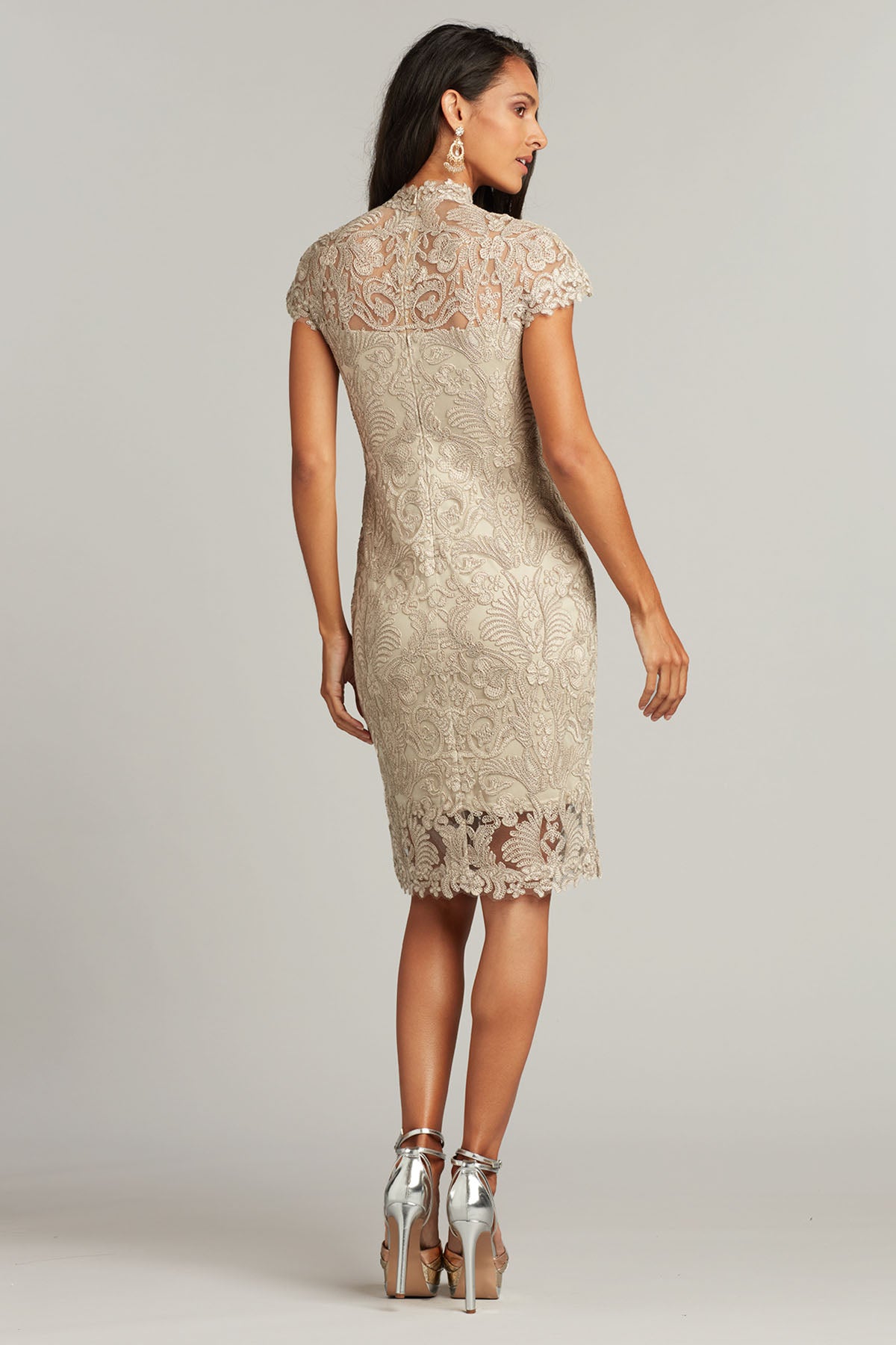 Tadashi Shoji Dizüstü Dantelli Yaka Abiye Elbise-Libas Trendy Fashion Store