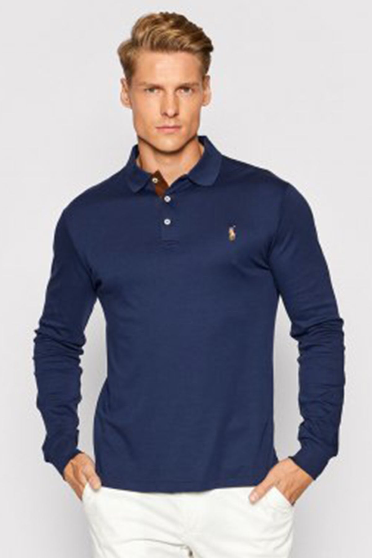 Polo Ralph Lauren Slim Fit Polo Yaka Uzun Kollu T-shirt-Libas Trendy Fashion Store
