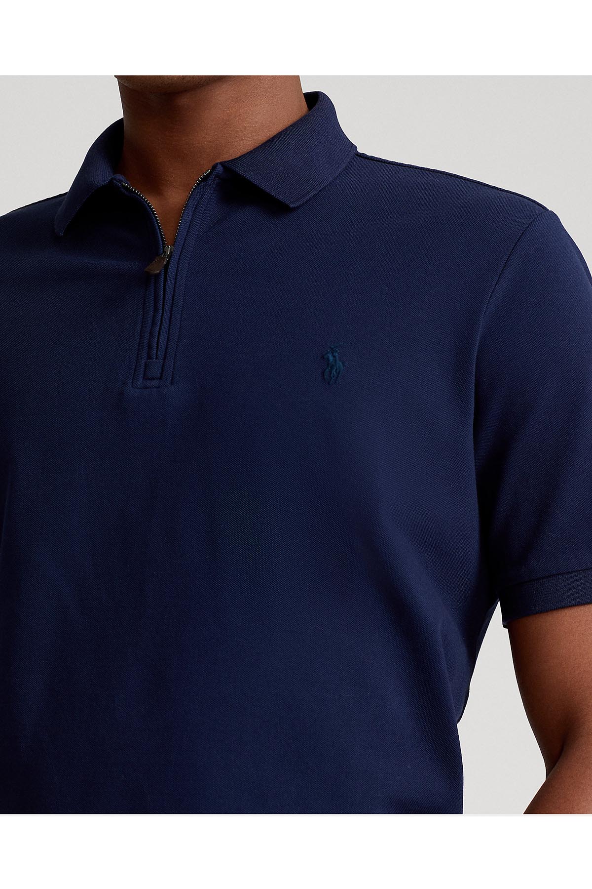 Polo Ralph Lauren Custom Slim Fit Stretch Mesh Fermuarlı Polo Yaka T-shirt-Libas Trendy Fashion Store