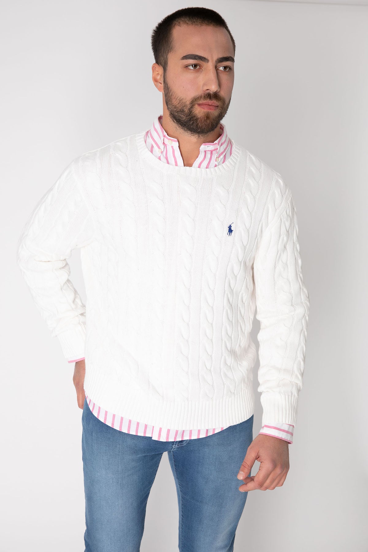 Polo Ralph Lauren Yuvarlak Yaka Saç Örgü Triko-Libas Trendy Fashion Store