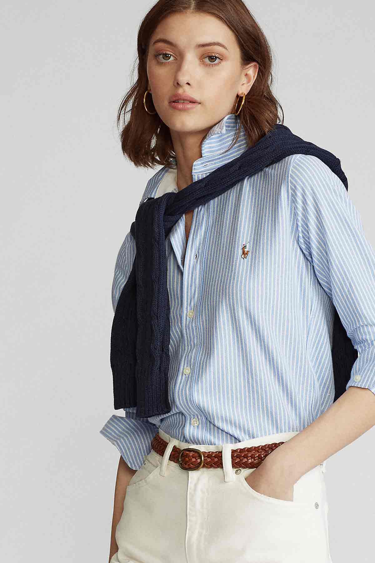 Polo Ralph Lauren Çizgili Knit Oxford Gömlek-Libas Trendy Fashion Store