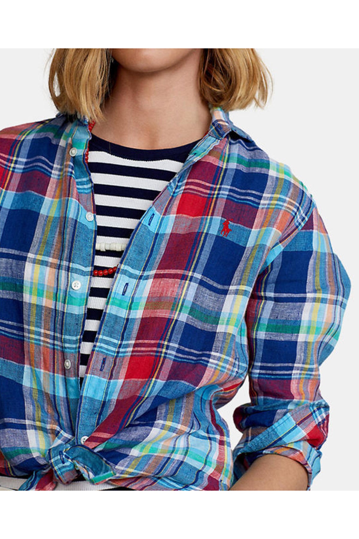 Polo Ralph Lauren Classic Fit Ekose Keten Gömlek-Libas Trendy Fashion Store