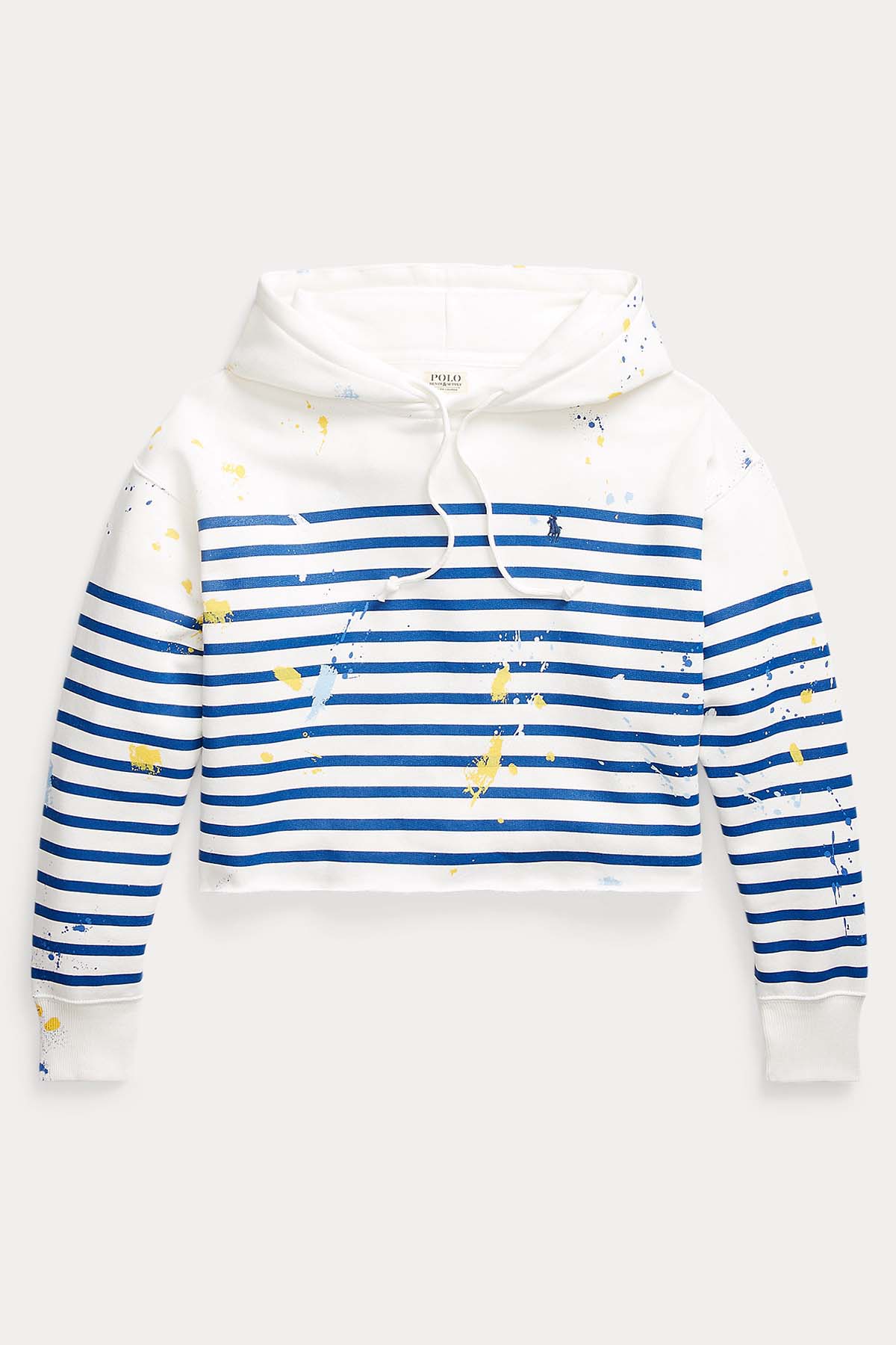 Polo Ralph Lauren Kapüşonlu Boya Detaylı Crop Sweatshirt-Libas Trendy Fashion Store