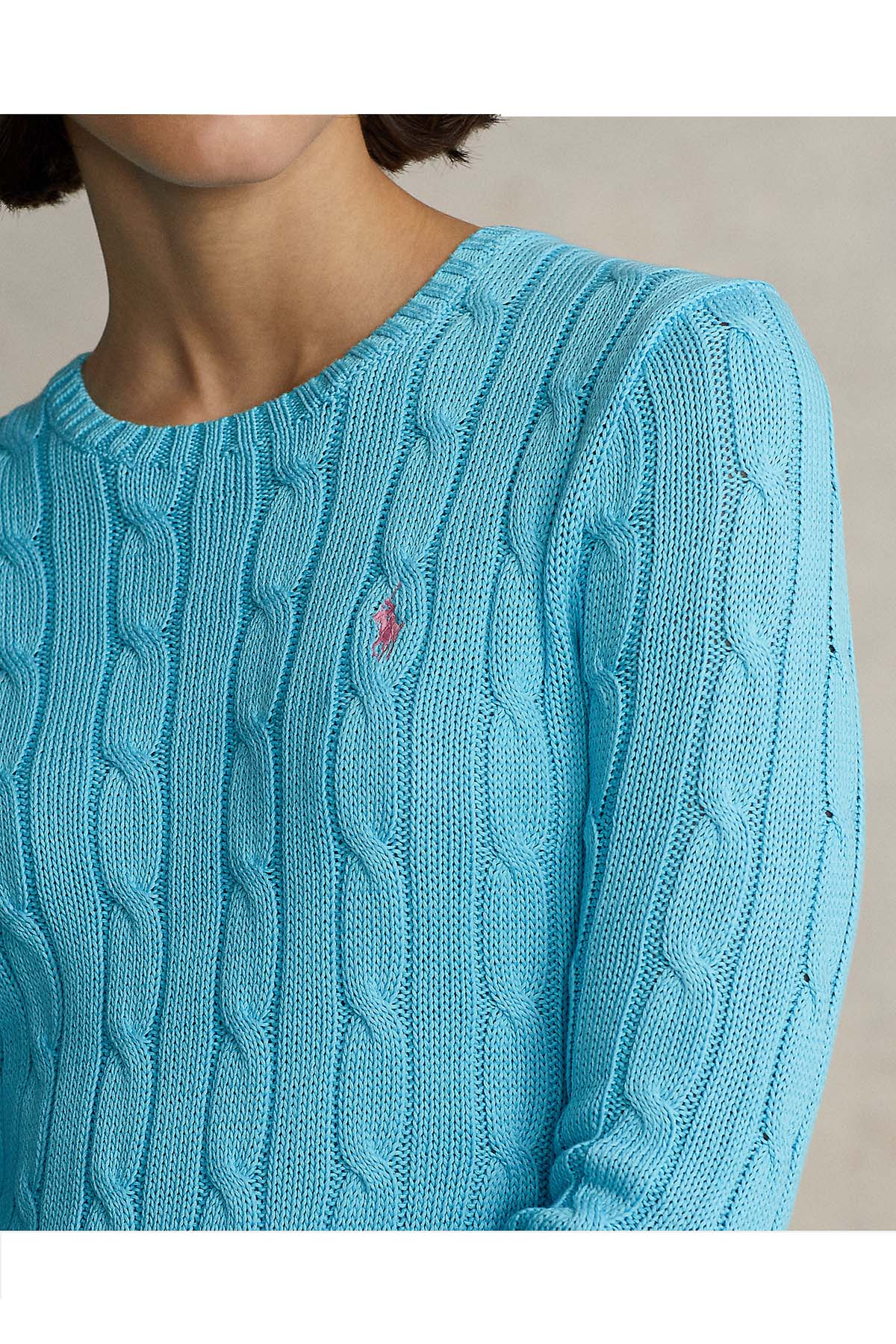 Polo Ralph Lauren Pima Cotton Slim Fit Yuvarlak Yaka Saç Örgü Triko-Libas Trendy Fashion Store