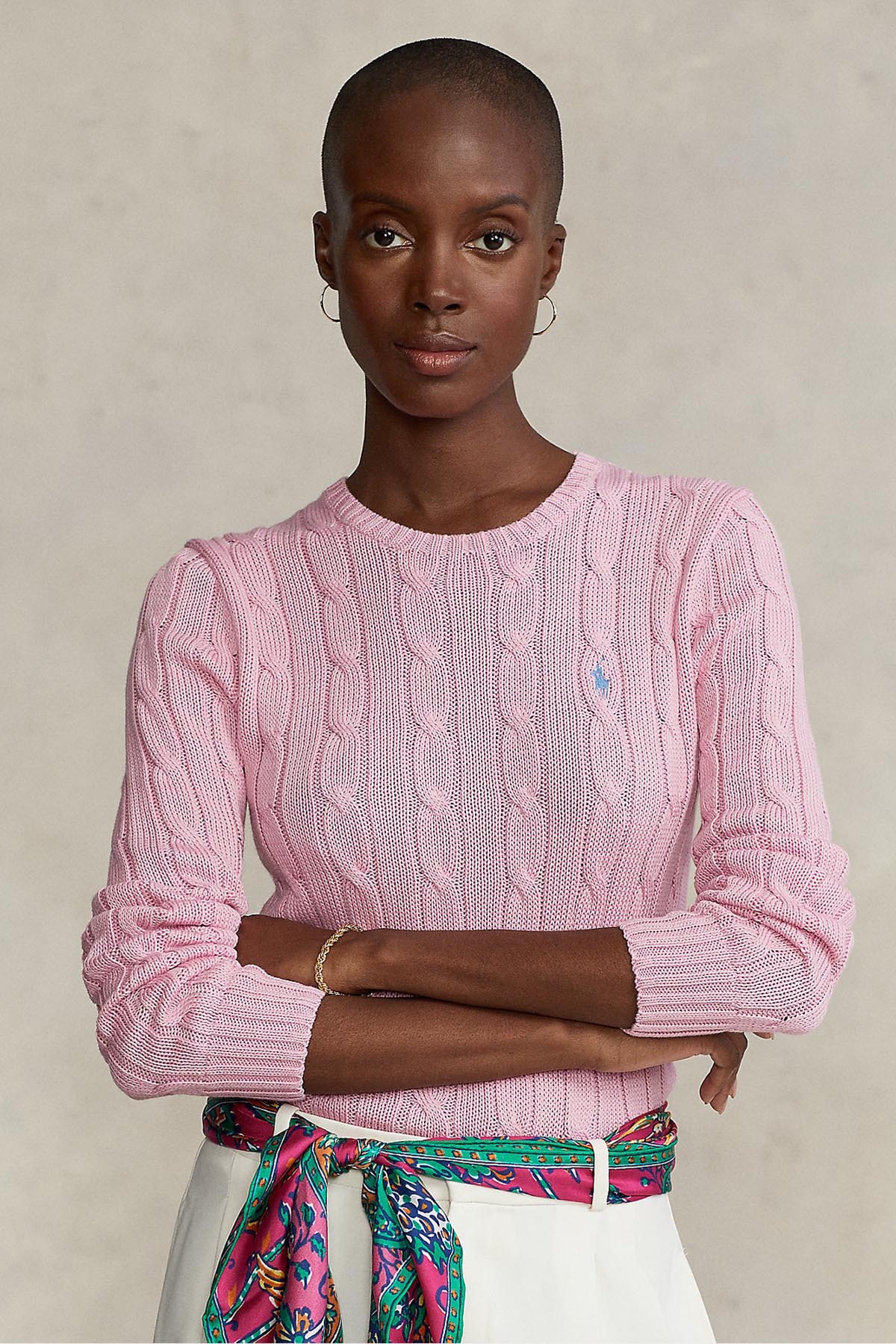 Polo Ralph Lauren Pima Cotton Slim Fit Yuvarlak Yaka Saç Örgü Triko-Libas Trendy Fashion Store