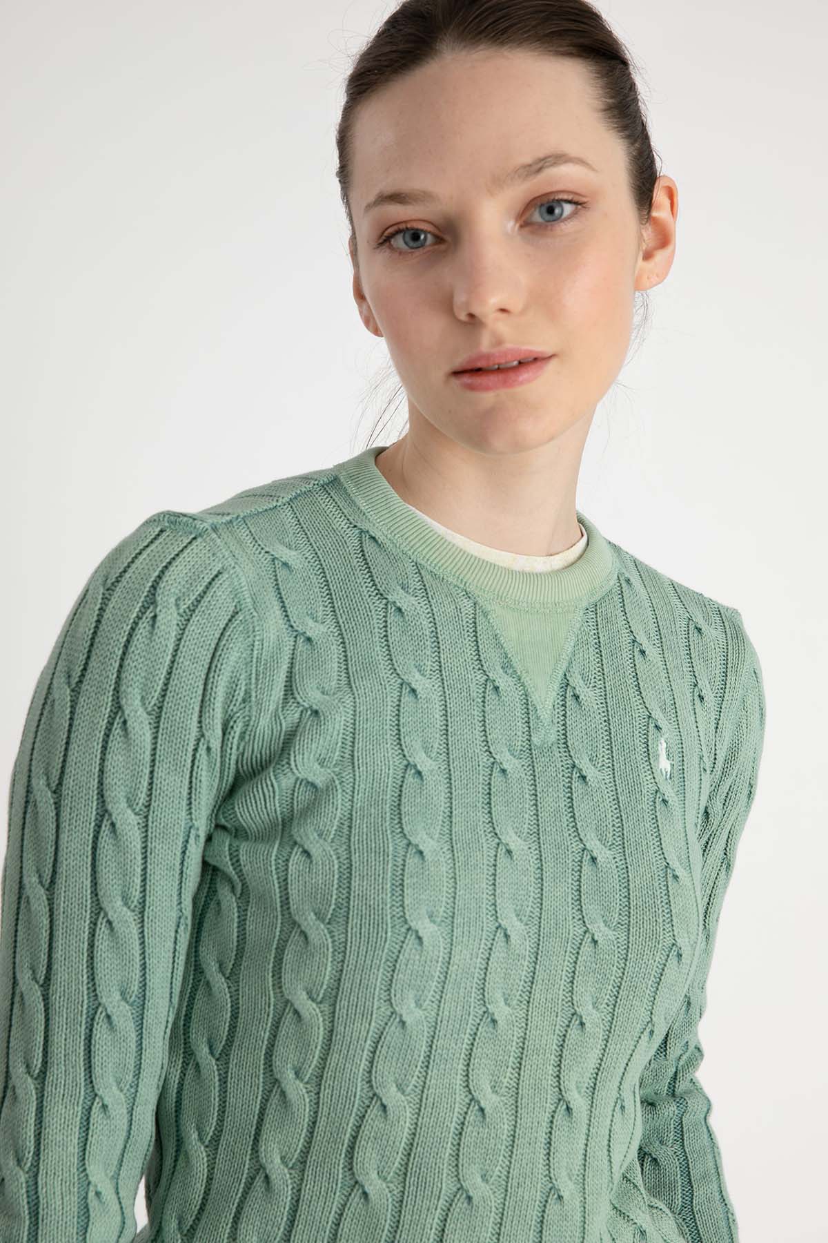 Polo Ralph Lauren Yuvarlak Yaka Saç Örgü Triko-Libas Trendy Fashion Store