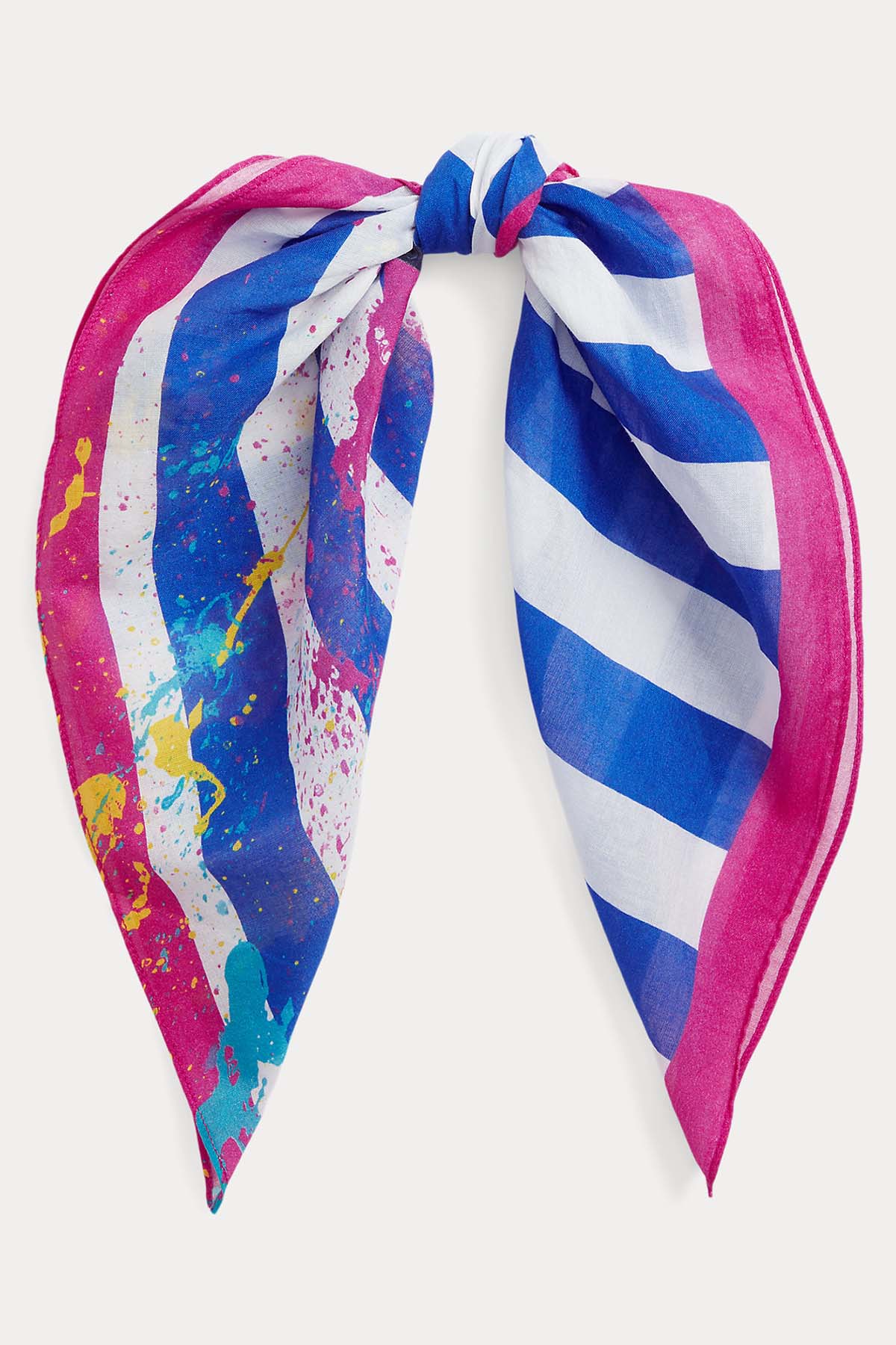 Polo Ralph Lauren Boya Efektli Çizgili Polo Bear Fular-Libas Trendy Fashion Store