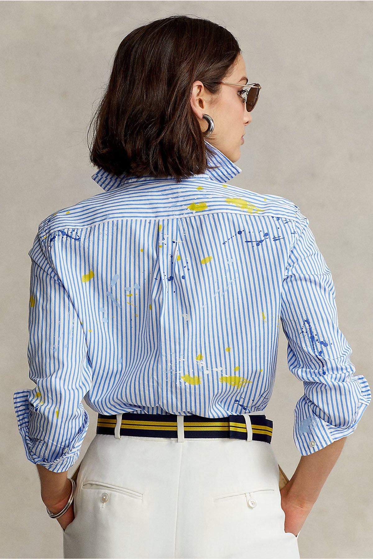 Polo Ralph Lauren Relaxed Fit Çizgili Boya Efektli Gömlek-Libas Trendy Fashion Store