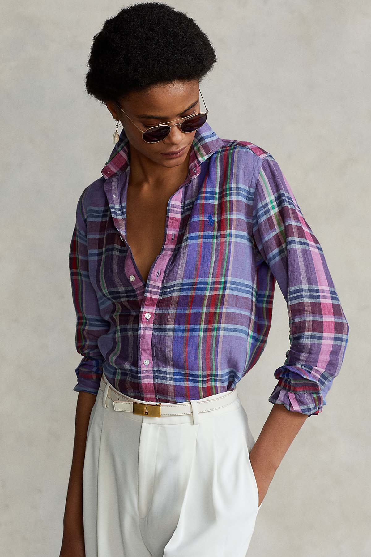 Polo Ralph Lauren Classic Fit Ekose Keten Gömlek-Libas Trendy Fashion Store