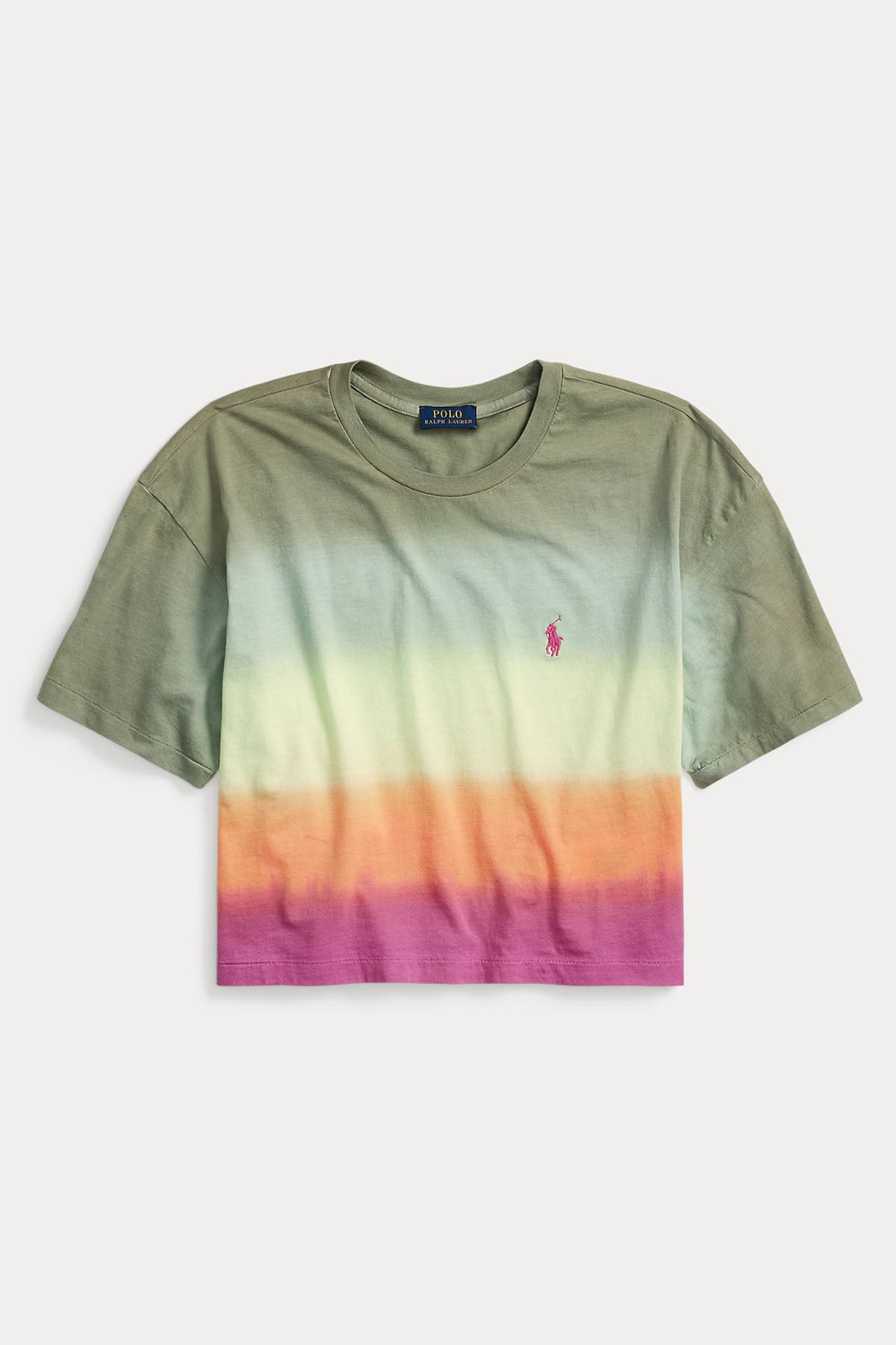 Polo Ralph Lauren Renk Bloklu Crop T-shirt-Libas Trendy Fashion Store