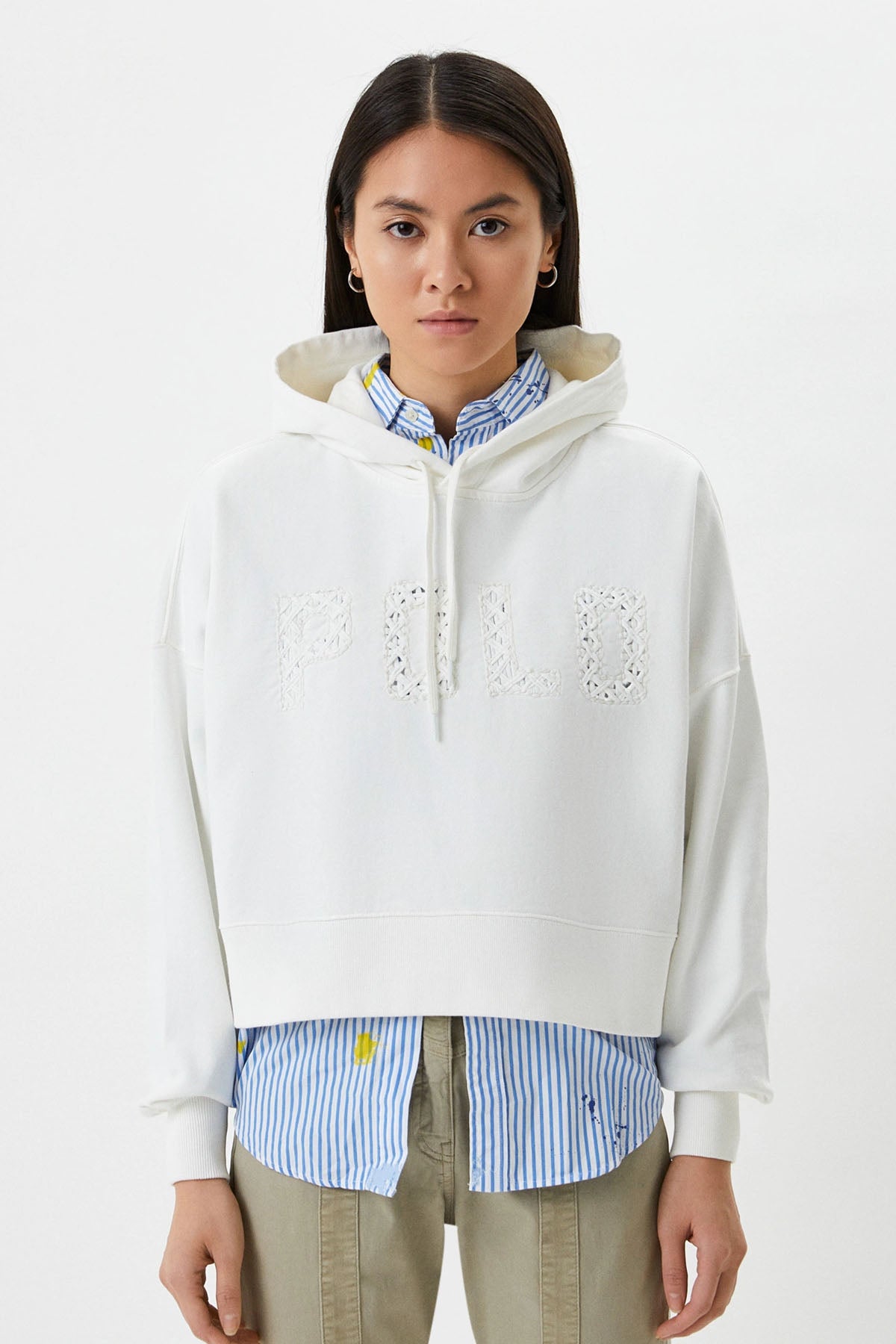 Polo Ralph Lauren Geniş Kesim Kapüşonlu Crop Sweatshirt-Libas Trendy Fashion Store