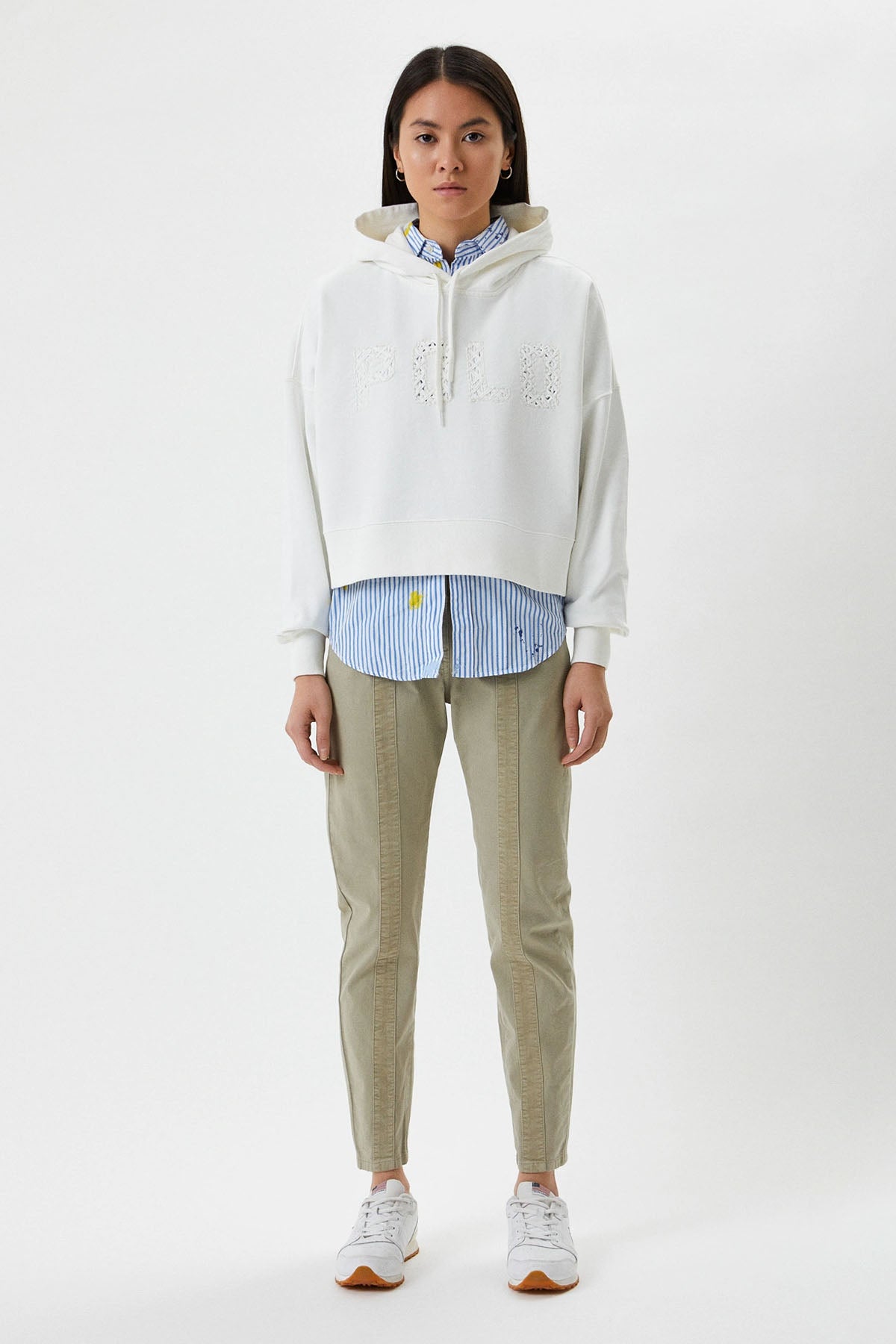 Polo Ralph Lauren Geniş Kesim Kapüşonlu Crop Sweatshirt-Libas Trendy Fashion Store