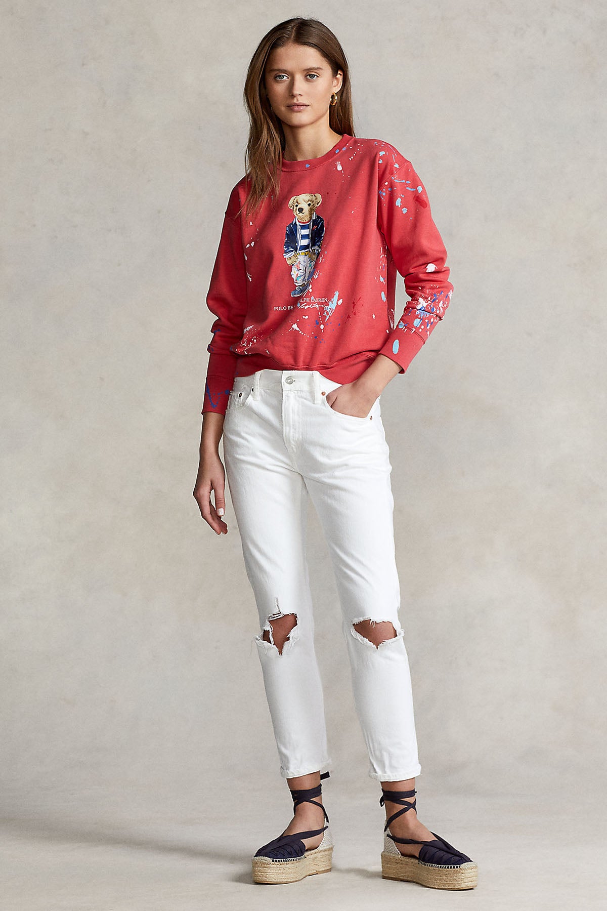 Polo Ralph Lauren Boya Efektli Polo Bear Sweatshirt-Libas Trendy Fashion Store