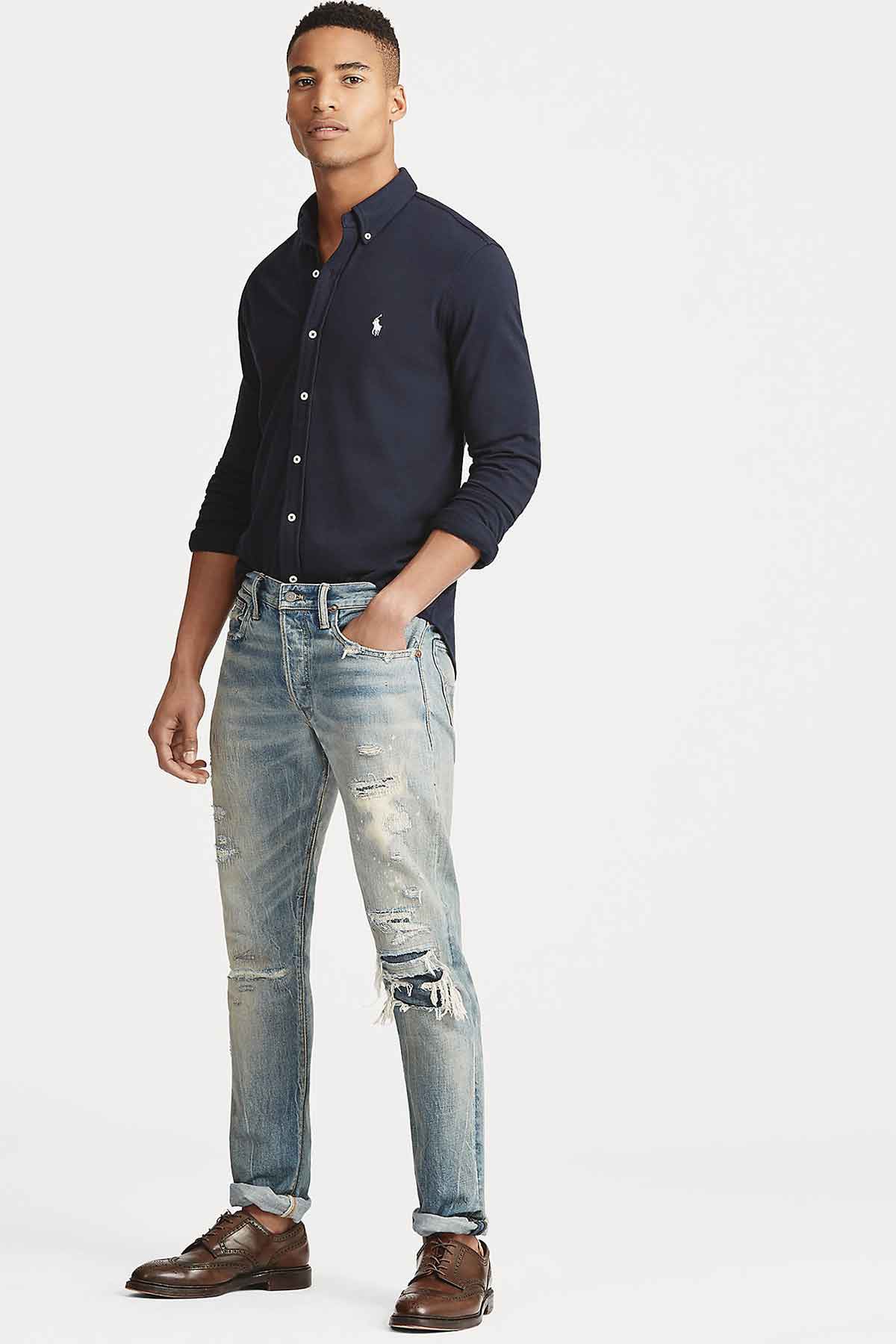 Polo Ralph Lauren Custom Fit Featherweight Mesh Gömlek-Libas Trendy Fashion Store