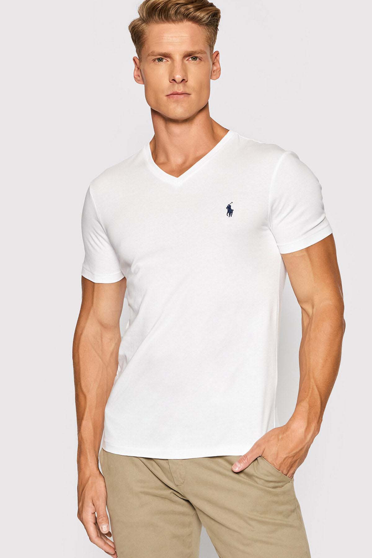 Polo Ralph Lauren Custom Slim Fit V Yaka T-shirt-Libas Trendy Fashion Store