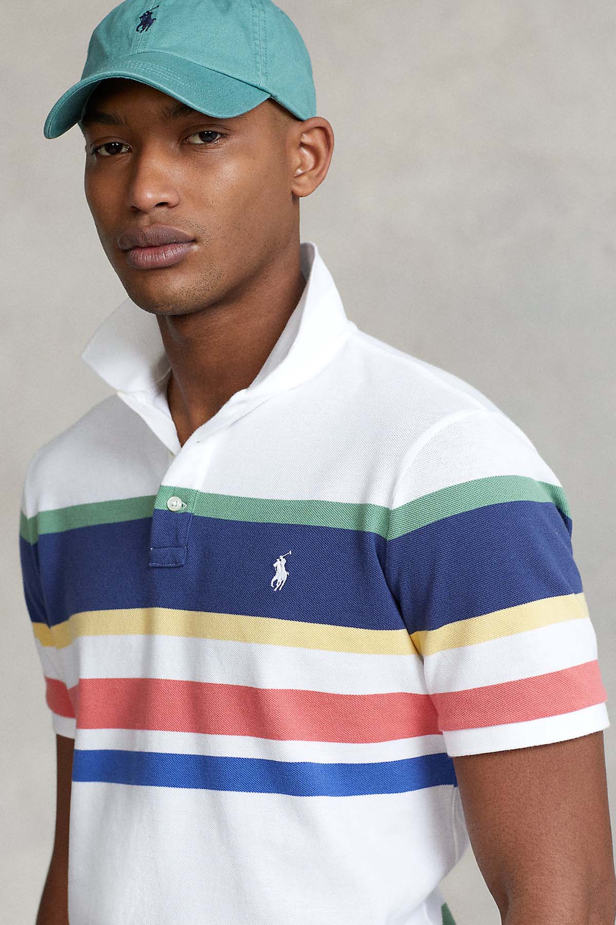 Polo Ralph Lauren Custom Slim Fit Çizgili Polo Yaka T-shirt-Libas Trendy Fashion Store