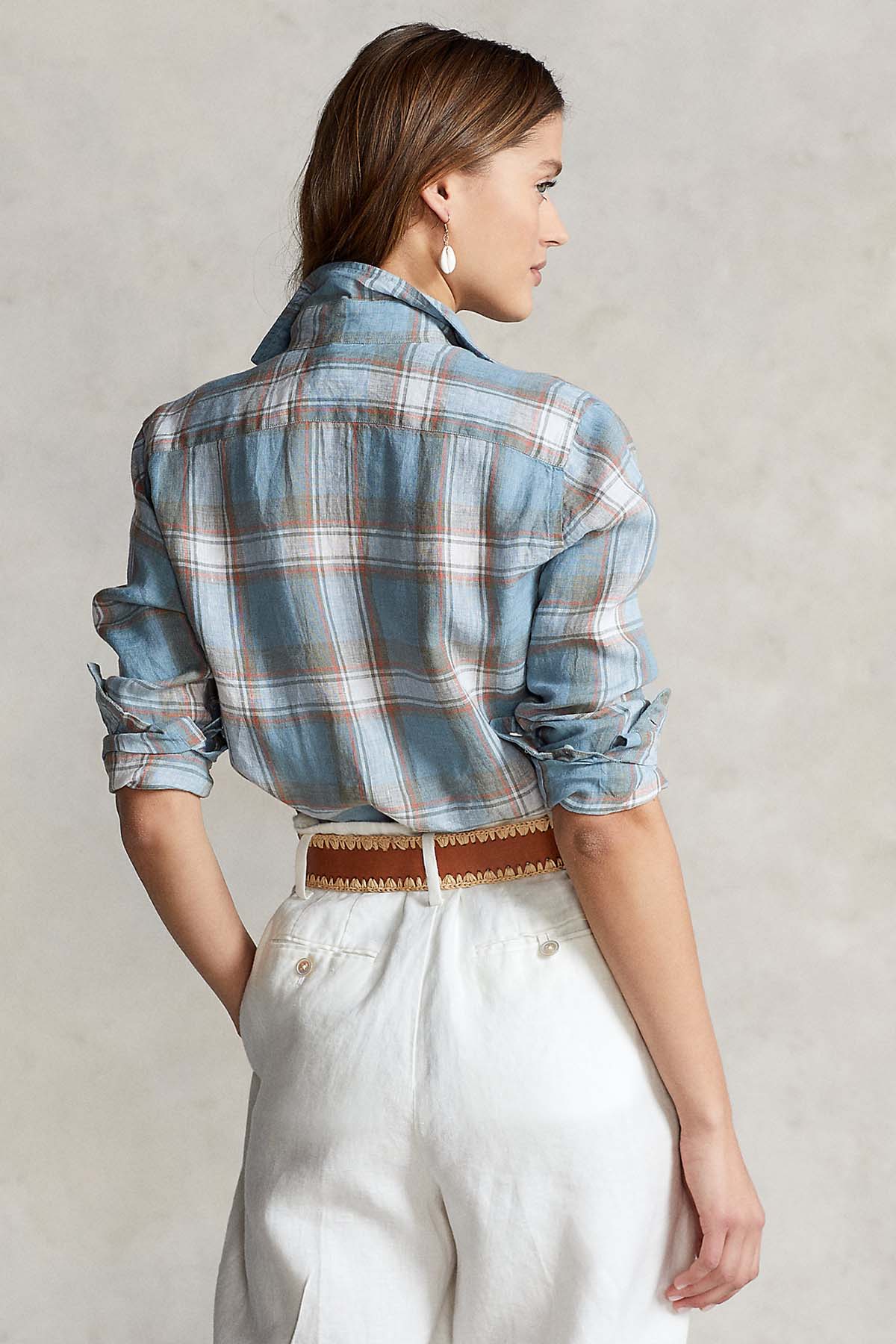 Polo Ralph Lauren Classic Fit Ekose Keten Gömlek-Libas Trendy Fashion Store