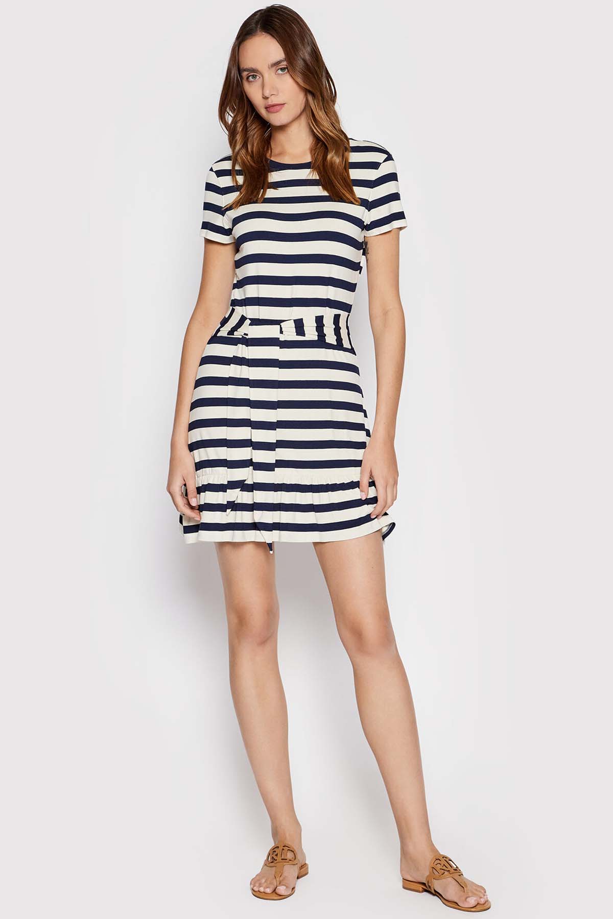 Polo Ralph Lauren Belden Kuşaklı Çizgili Mini Elbise-Libas Trendy Fashion Store