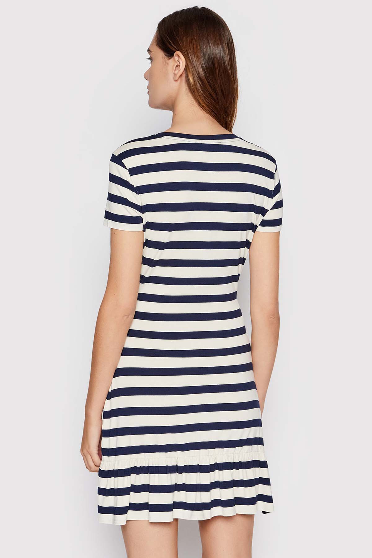 Polo Ralph Lauren Belden Kuşaklı Çizgili Mini Elbise-Libas Trendy Fashion Store