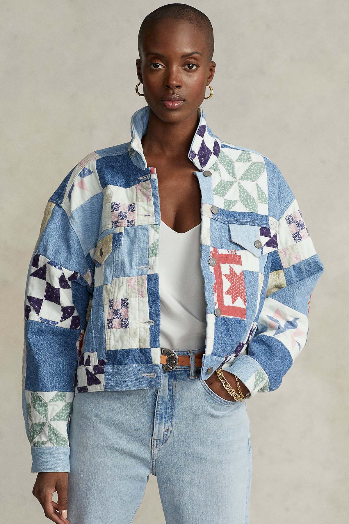 Polo Ralph Lauren Geniş Kesim Denim Patchwork Ceket-Libas Trendy Fashion Store