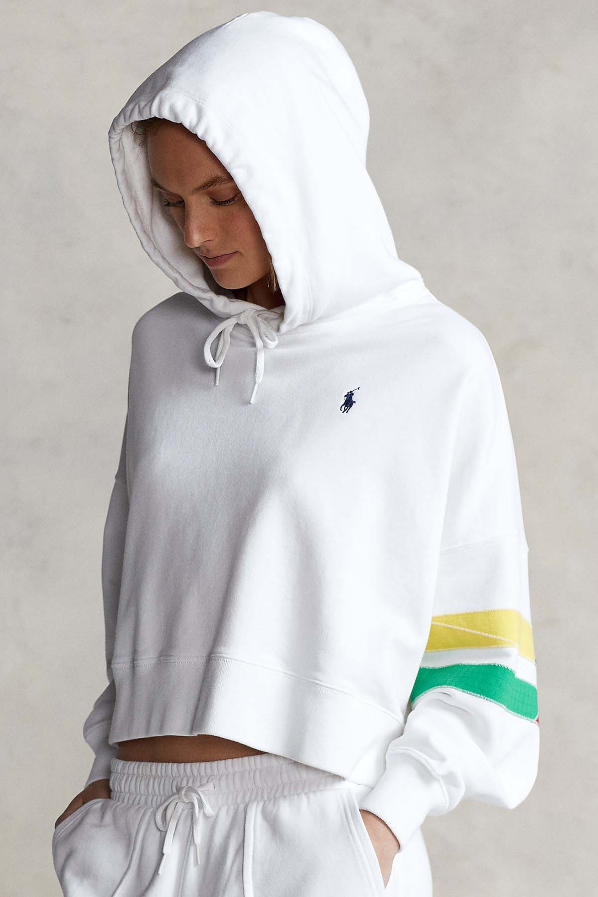 Polo Ralph Lauren Kapüşonlu Geniş Kesim Crop Sweatshirt-Libas Trendy Fashion Store