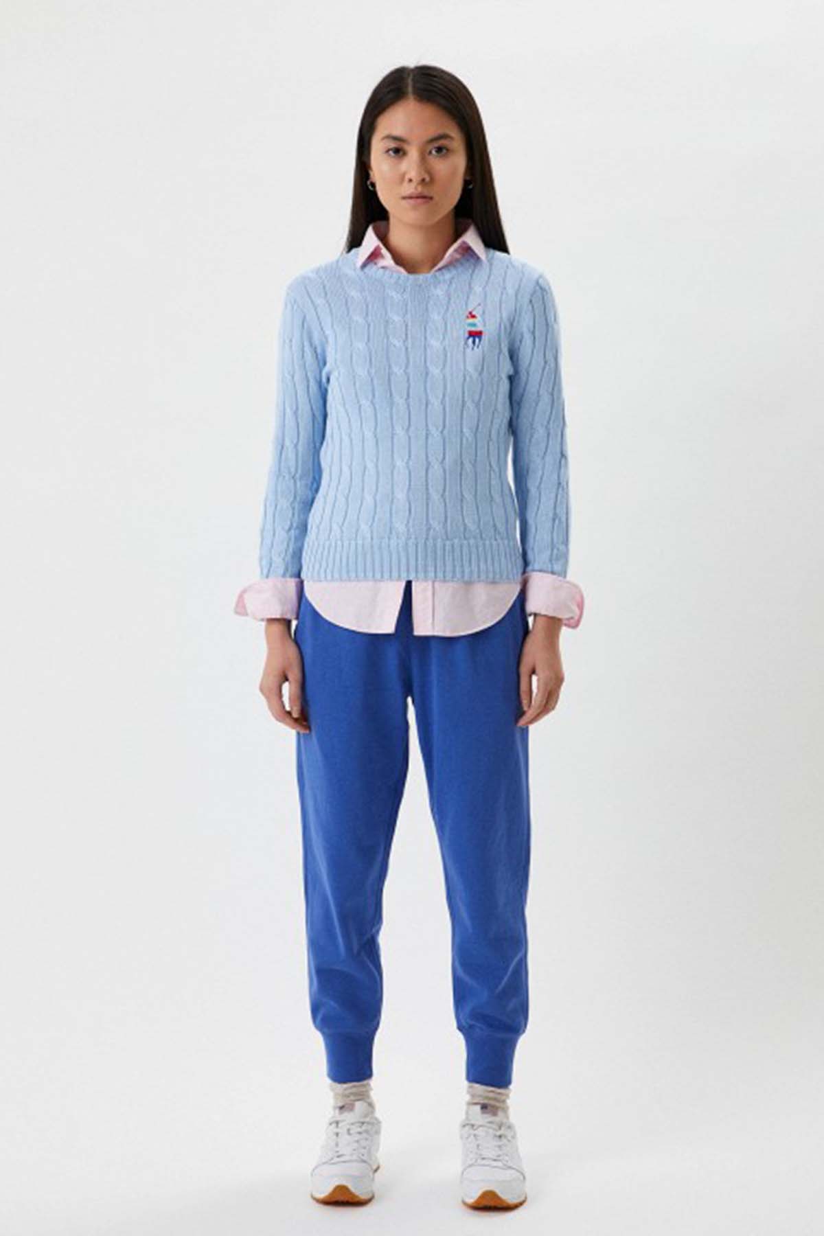 Polo Ralph Lauren Pima Cotton Slim Fit Yuvarlak Yaka Saç Örgü Triko-Libas Trendy Fashion Store