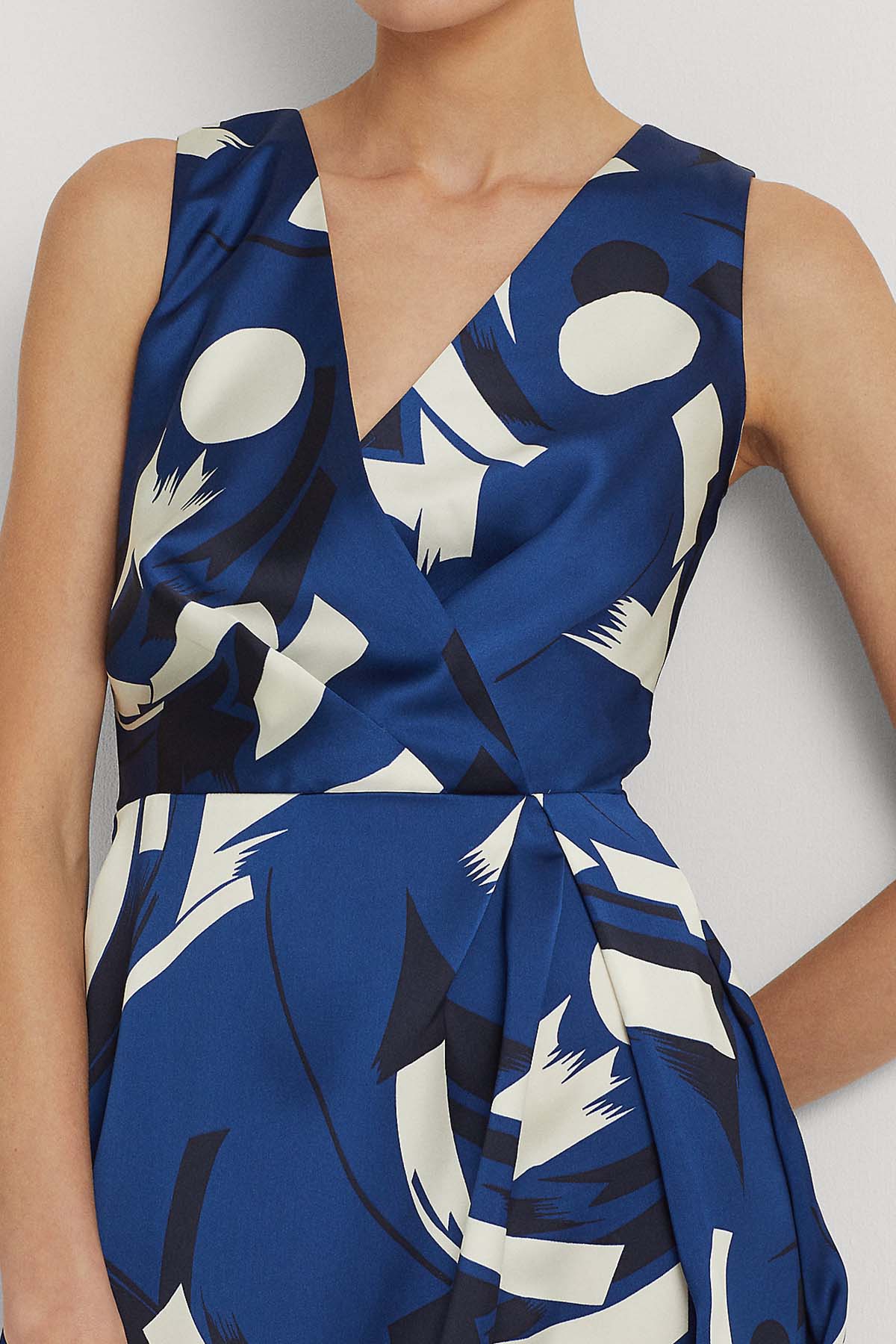 Polo Ralph Lauren Abstract V Yaka Midi Elbise-Libas Trendy Fashion Store