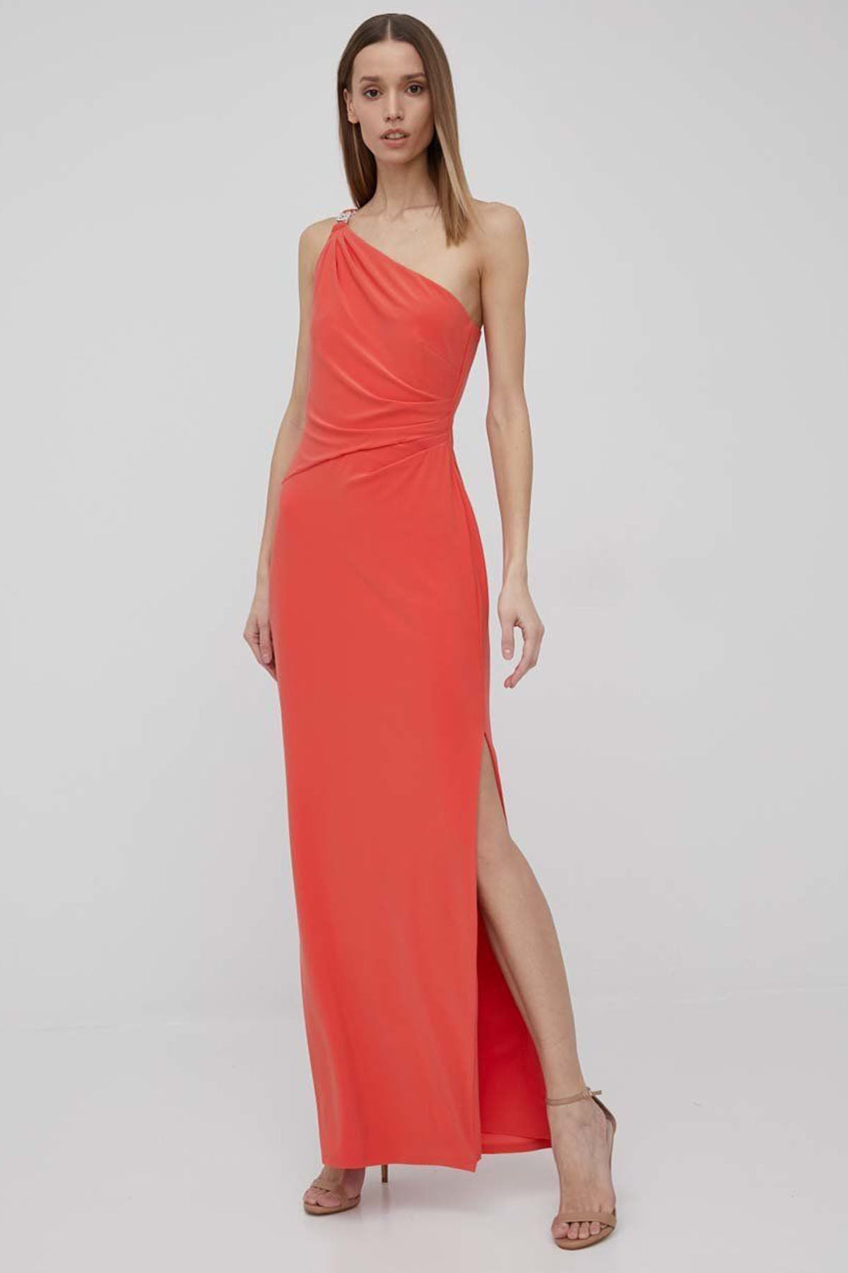 Polo Ralph Lauren Tek Omuz Yırtmaçlı Abiye Elbise-Libas Trendy Fashion Store