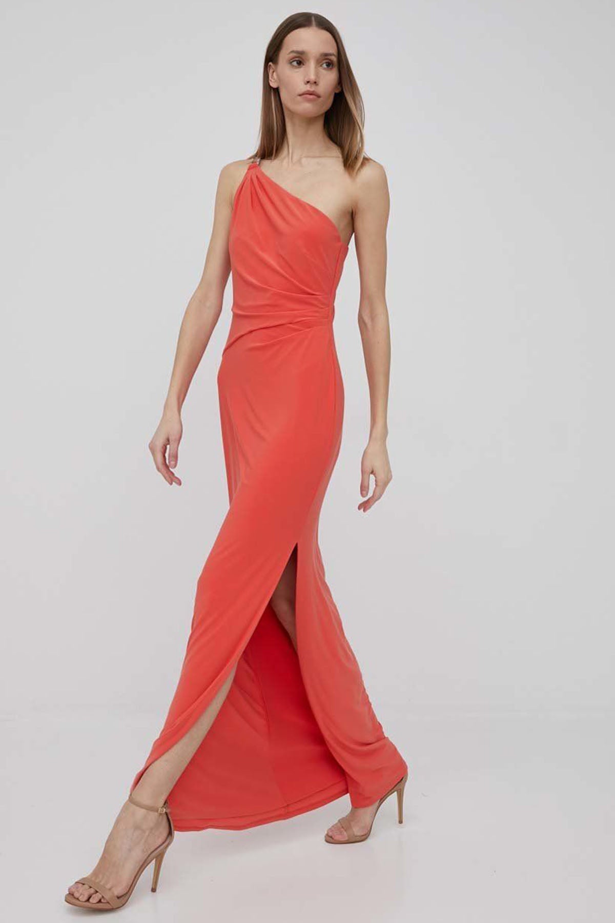 Polo Ralph Lauren Tek Omuz Yırtmaçlı Abiye Elbise-Libas Trendy Fashion Store