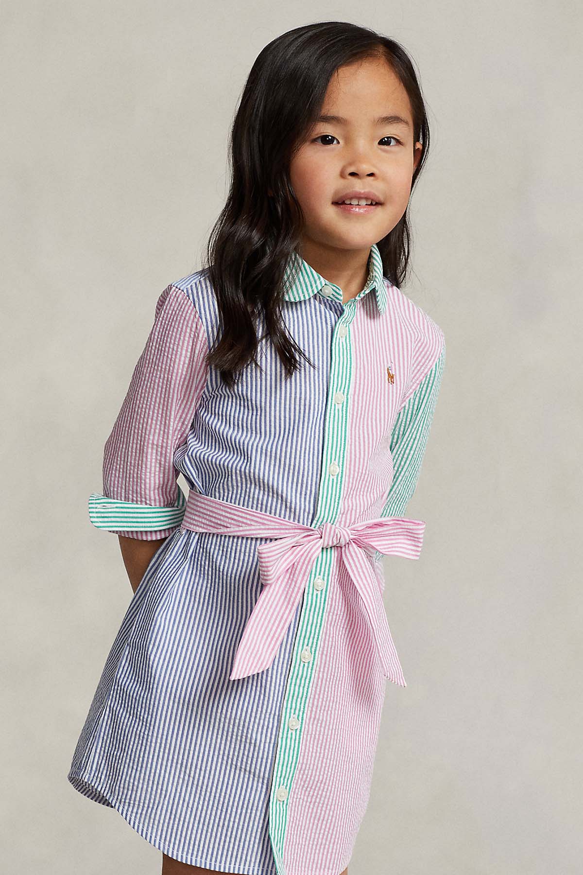 Polo Ralph Lauren Kids 5-6 Yaş Kız Çocuk Kuşaklı Gömlek Elbise-Libas Trendy Fashion Store