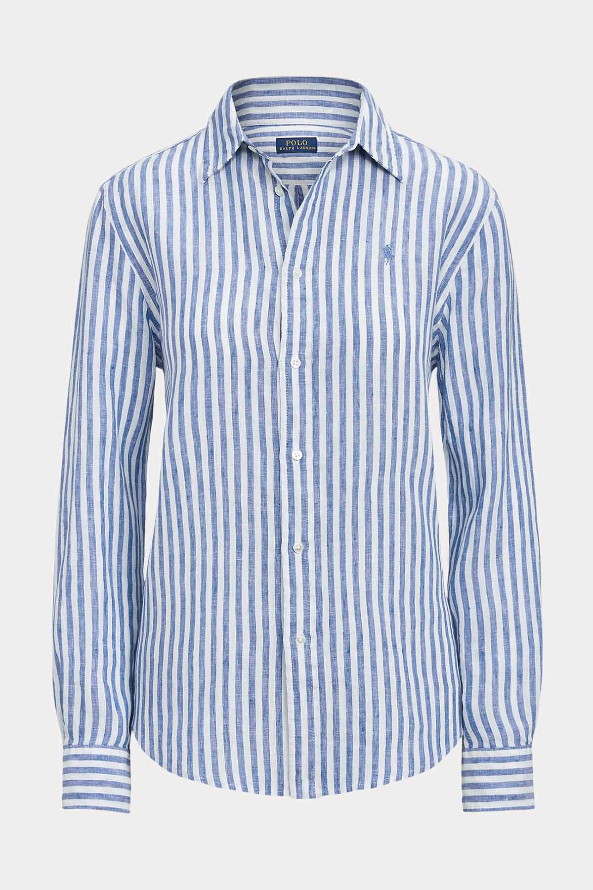 Polo Ralph Lauren Relaxed Fit Keten Çizgili Gömlek-Libas Trendy Fashion Store