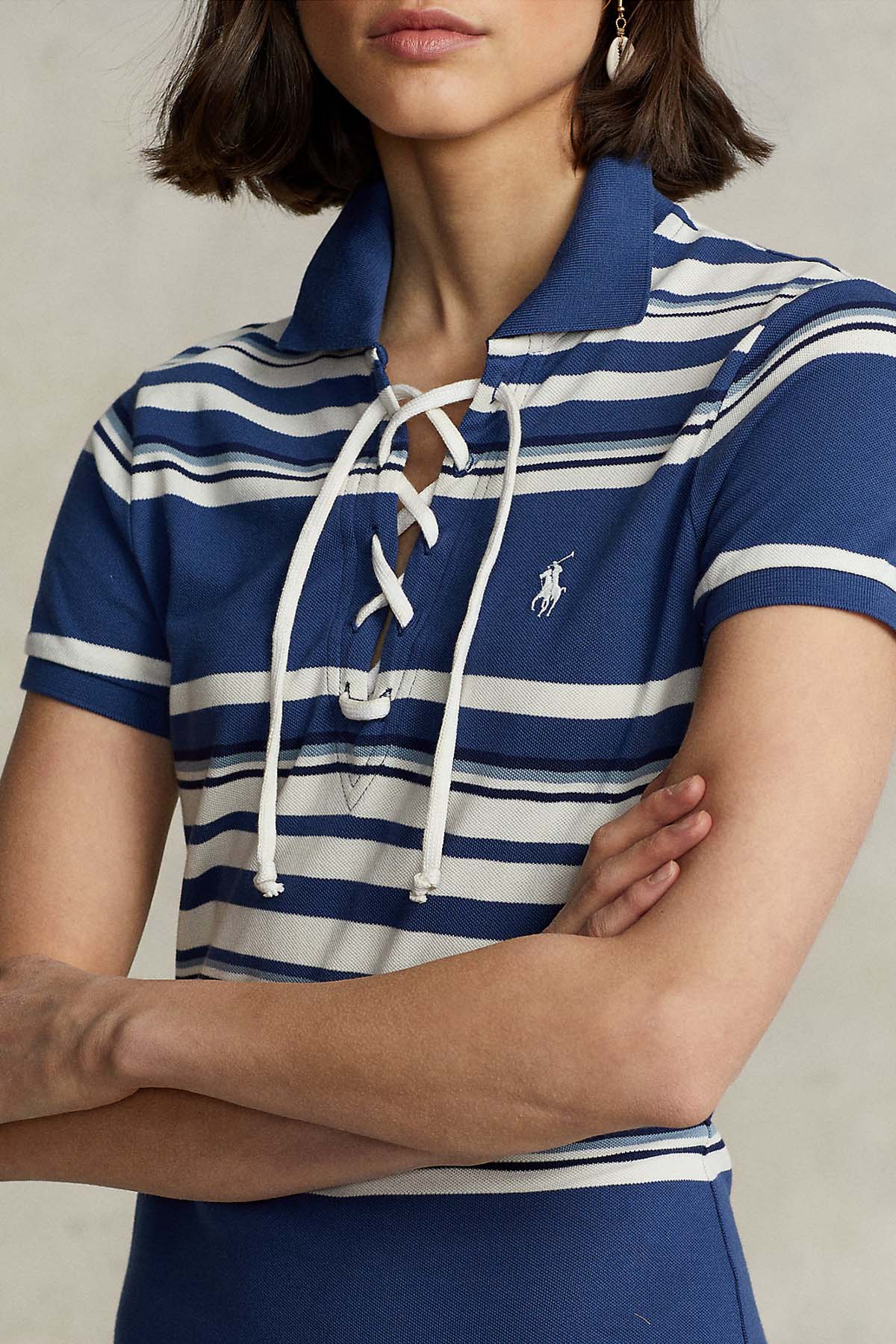 Polo Ralph Lauren Bağcıklı Yaka Midi Elbise-Libas Trendy Fashion Store