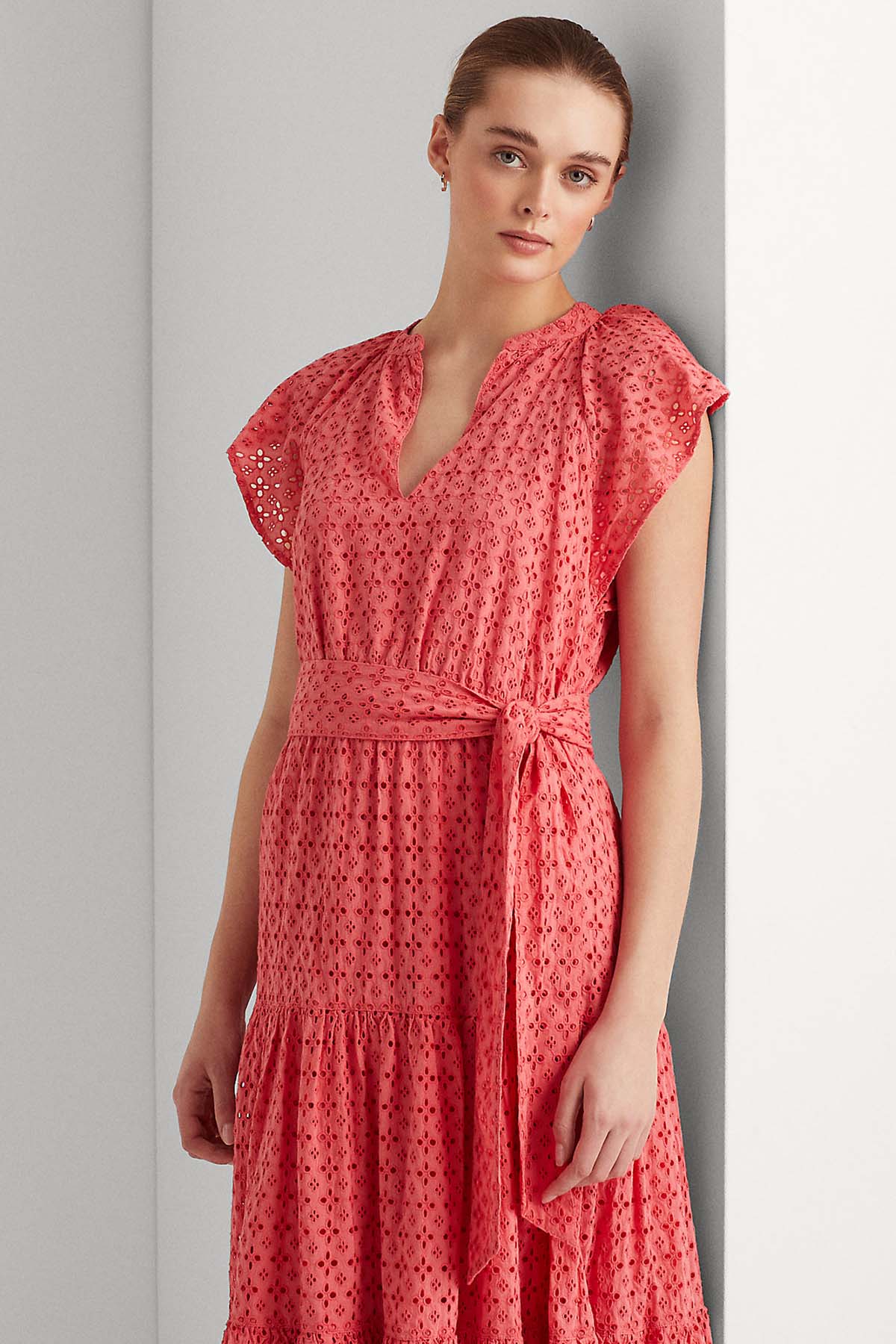 Polo Ralph Lauren Fistolu Belden Kuşaklı Midi Elbise-Libas Trendy Fashion Store