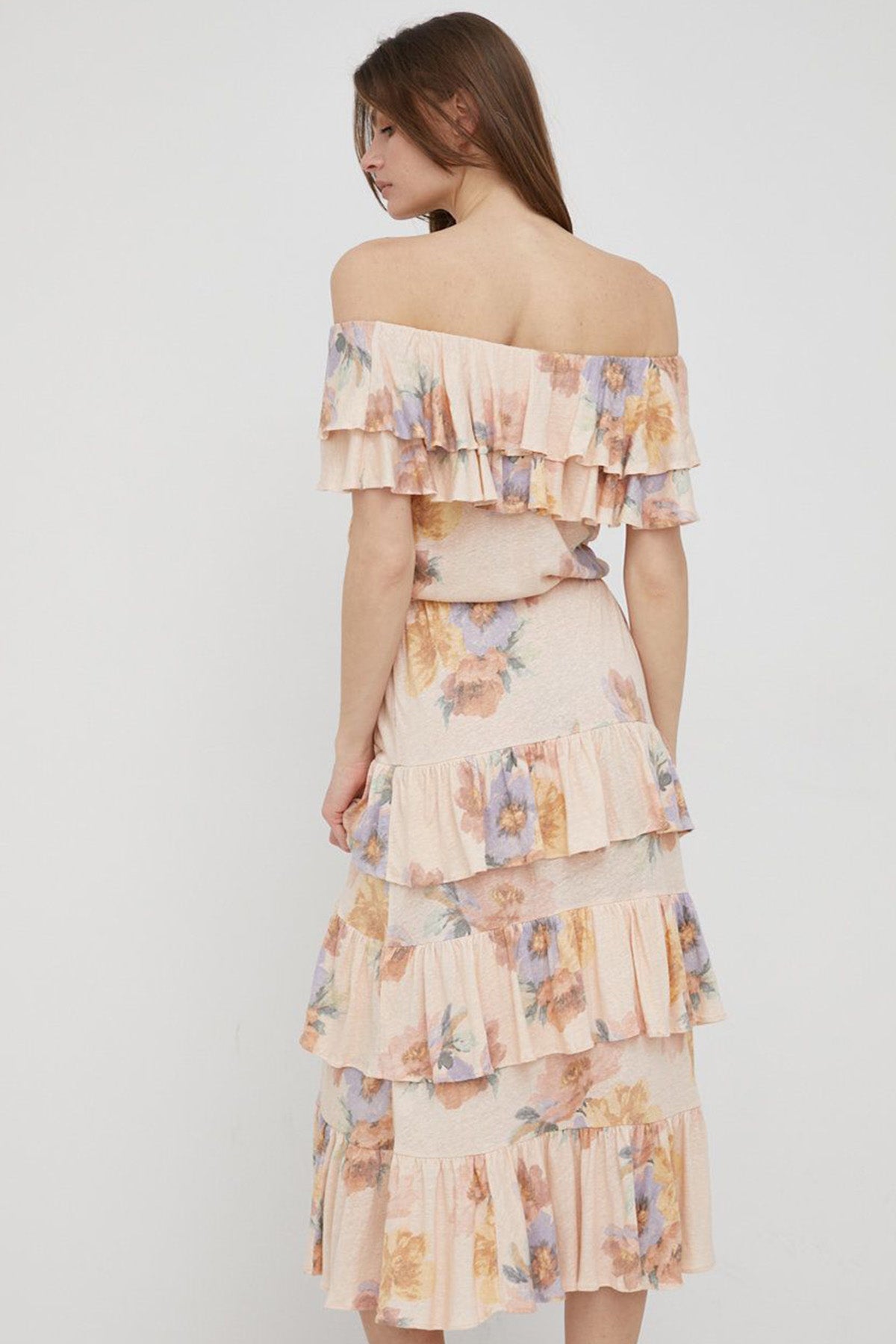 Polo Ralph Lauren Ketenli Straplez Midi Elbise-Libas Trendy Fashion Store