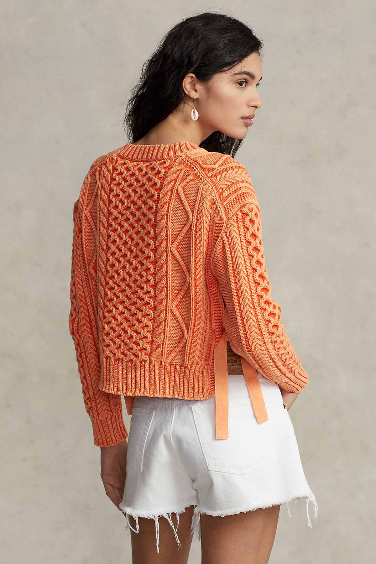 Polo Ralph Lauren V Yaka Crop Örgü Triko-Libas Trendy Fashion Store