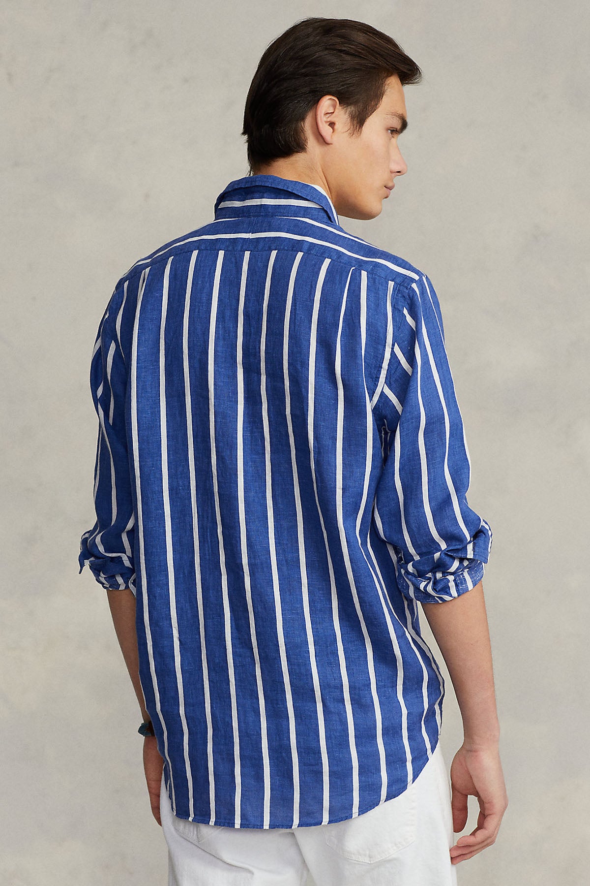 Polo Ralph Lauren Custom Fit Çizgili Keten Gömlek-Libas Trendy Fashion Store