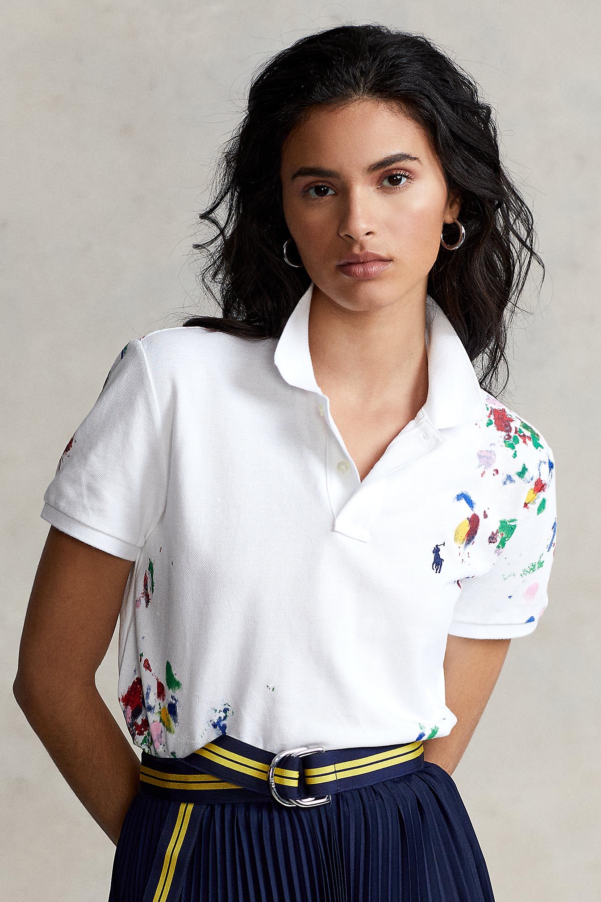 Polo Ralph Lauren Classic Fit Polo Yaka Boya Efektli T-shirt-Libas Trendy Fashion Store