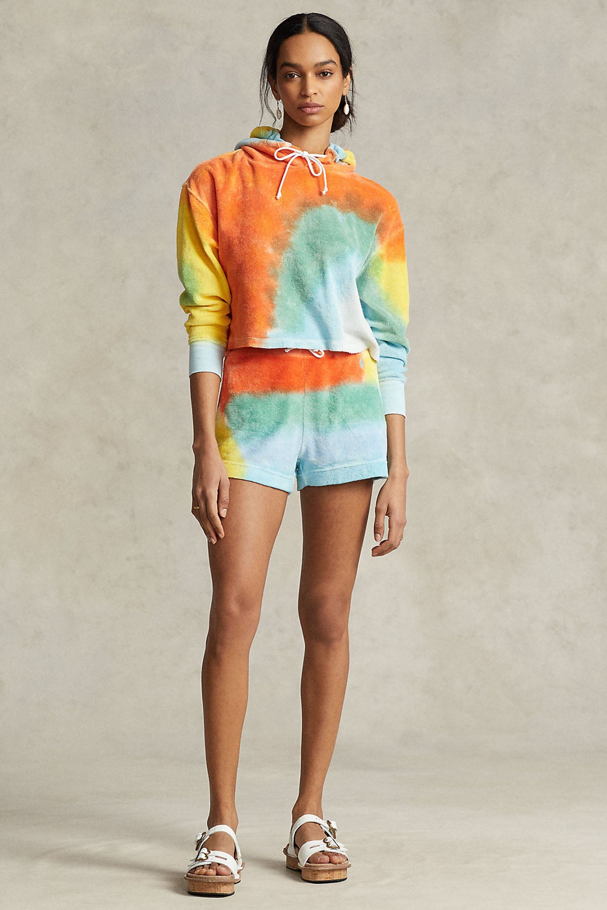 Polo Ralph Lauren Kapüşonlu Batik Crop Havlu Sweatshirt-Libas Trendy Fashion Store