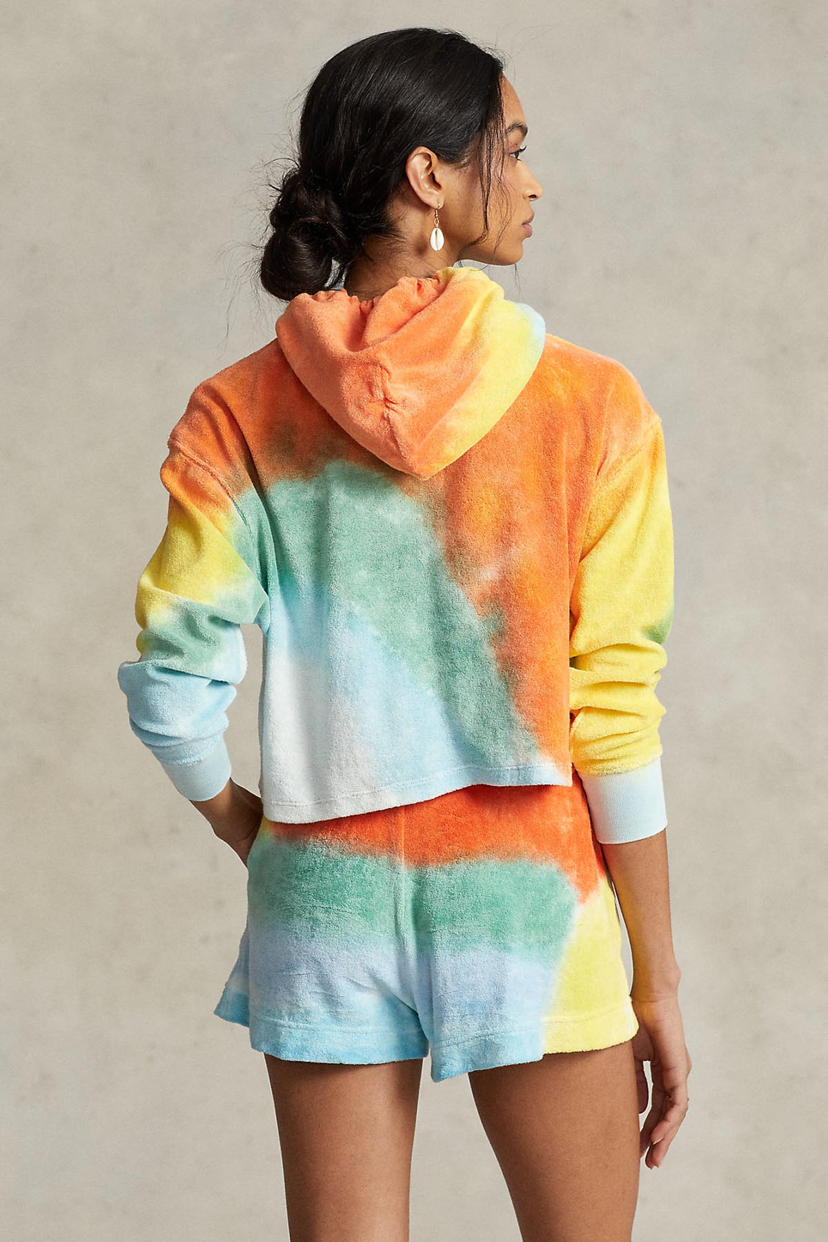 Polo Ralph Lauren Kapüşonlu Batik Crop Havlu Sweatshirt-Libas Trendy Fashion Store